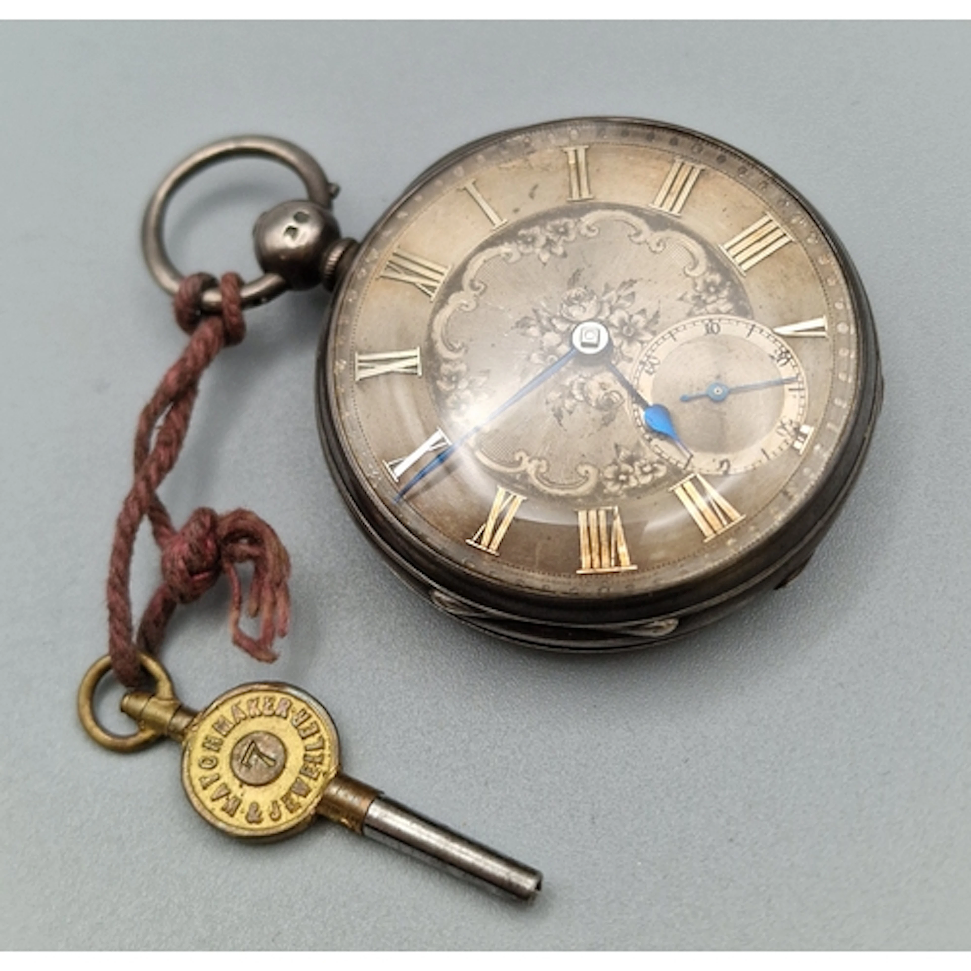 Late 19th early 20th century silver open faced pocket watch,...