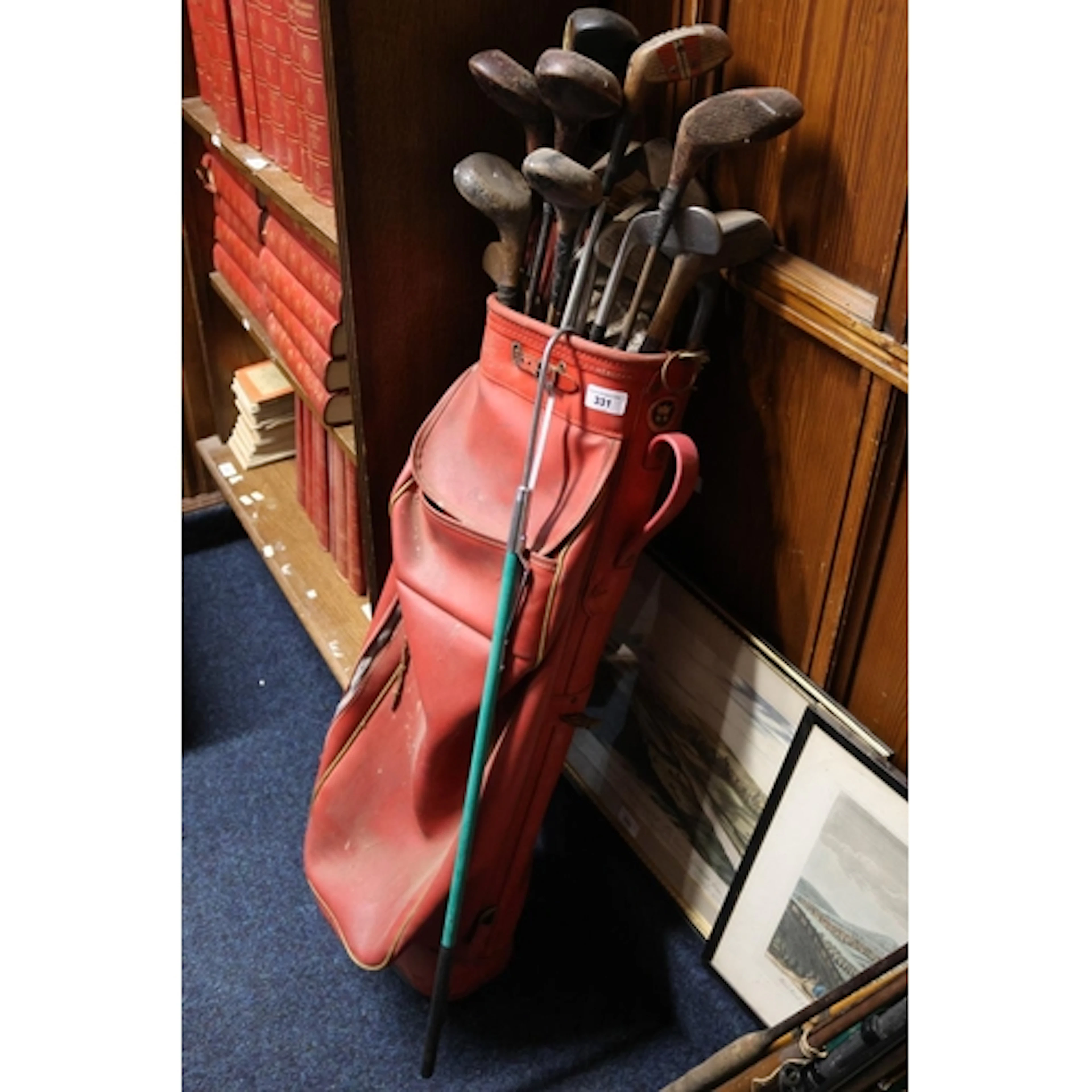 Group of vintage golf clubs to include Hickory golf clubs al...