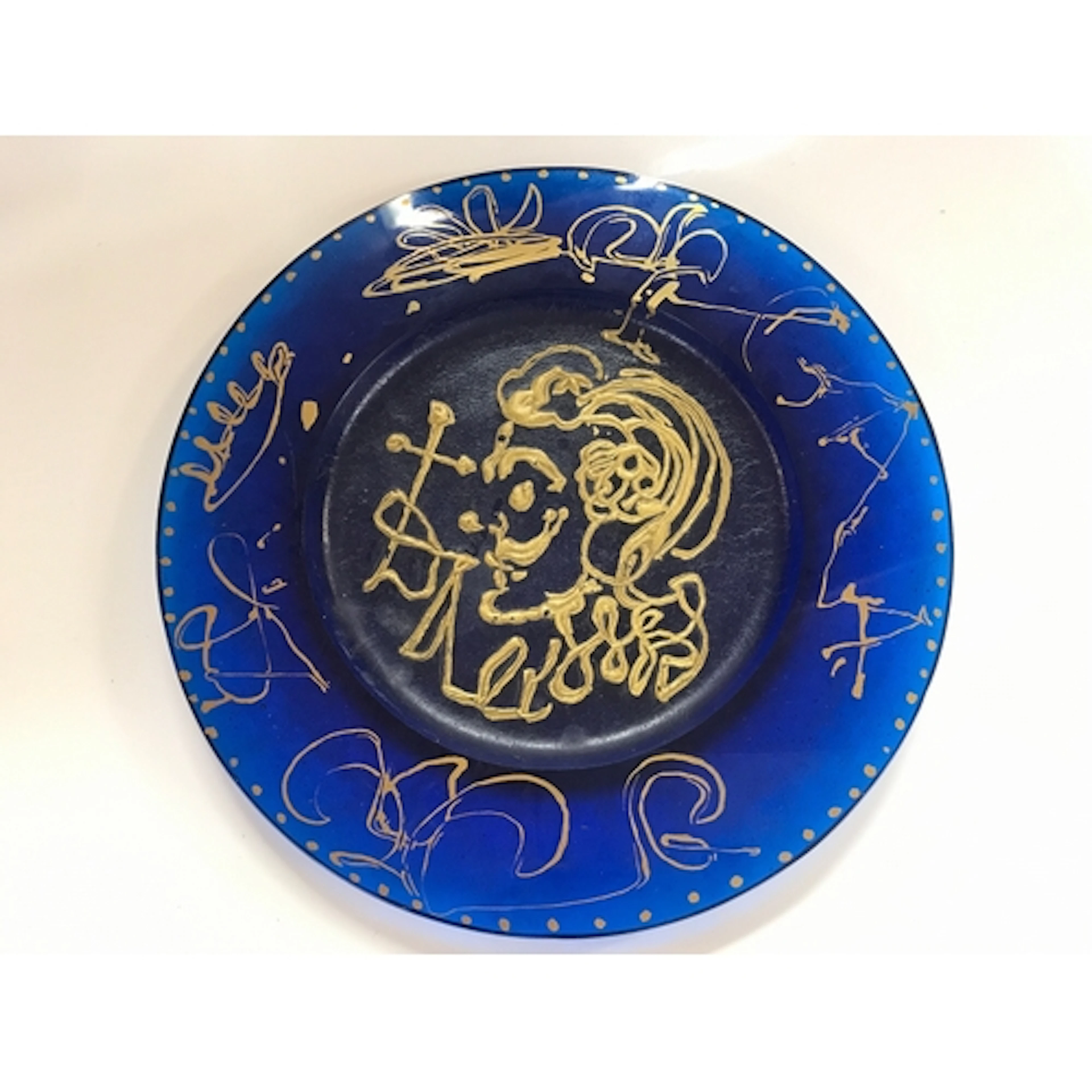 A Salvador Dali (1904-1989) glass dish possibly Daum glass. ...