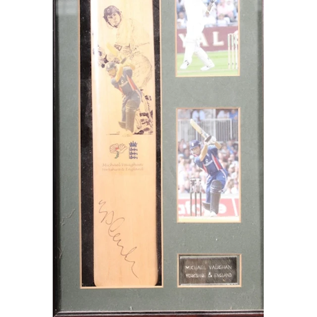 Framed Art of Sport miniature collection Michael Vaughan aut...