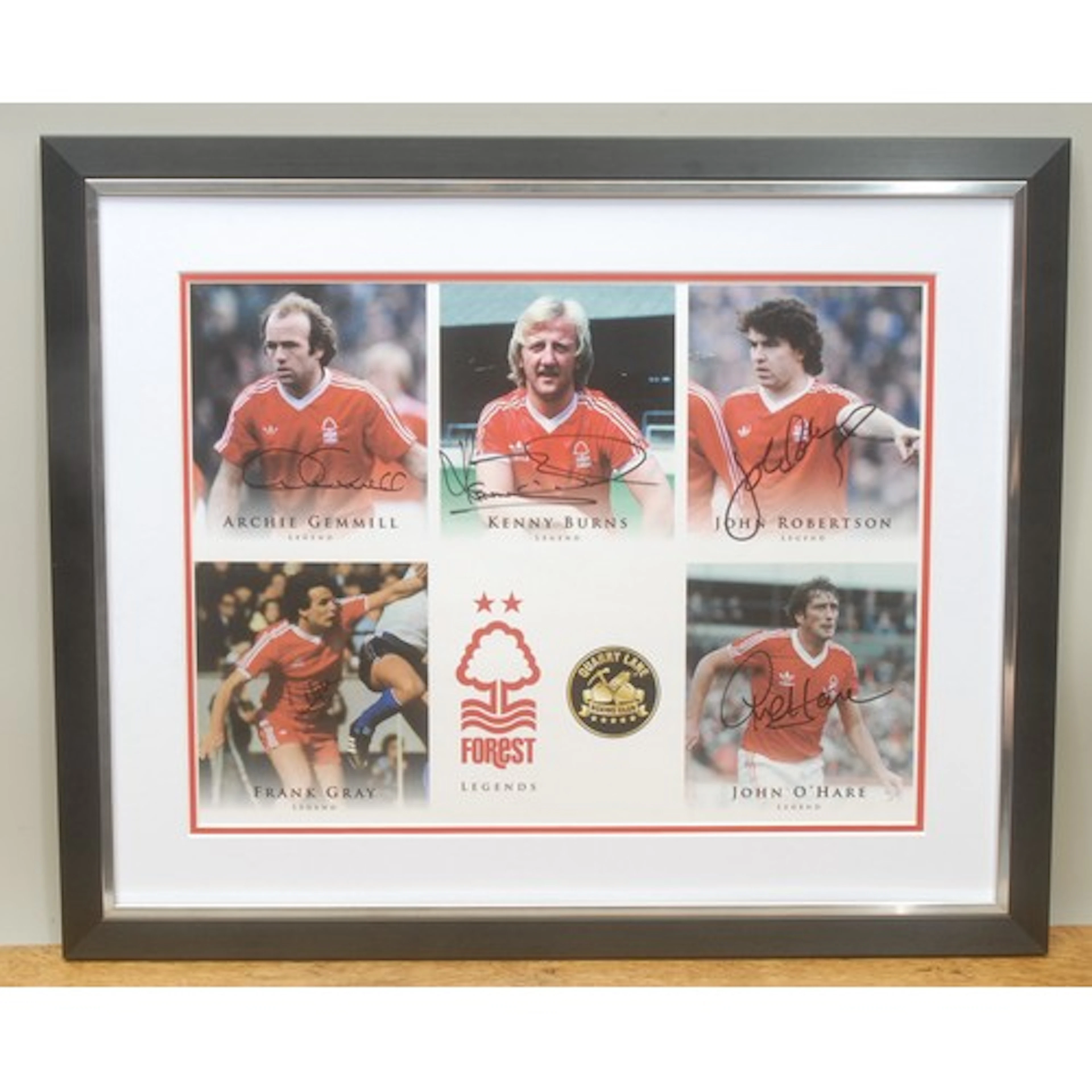 Framed signed print of Nottingham Forest Legends including F...