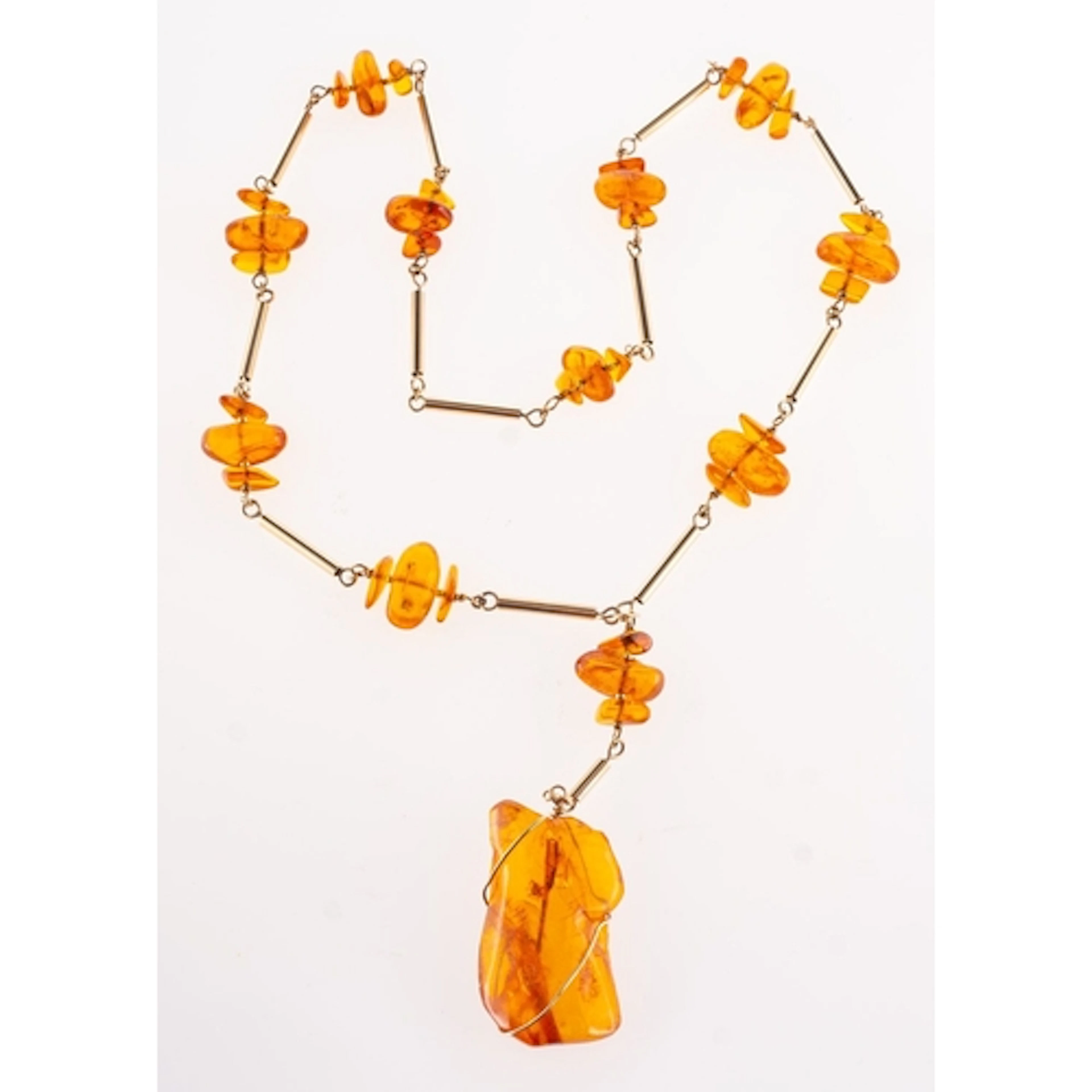 Penny Alavoine, British Designer. An amber with 'trapped spi...