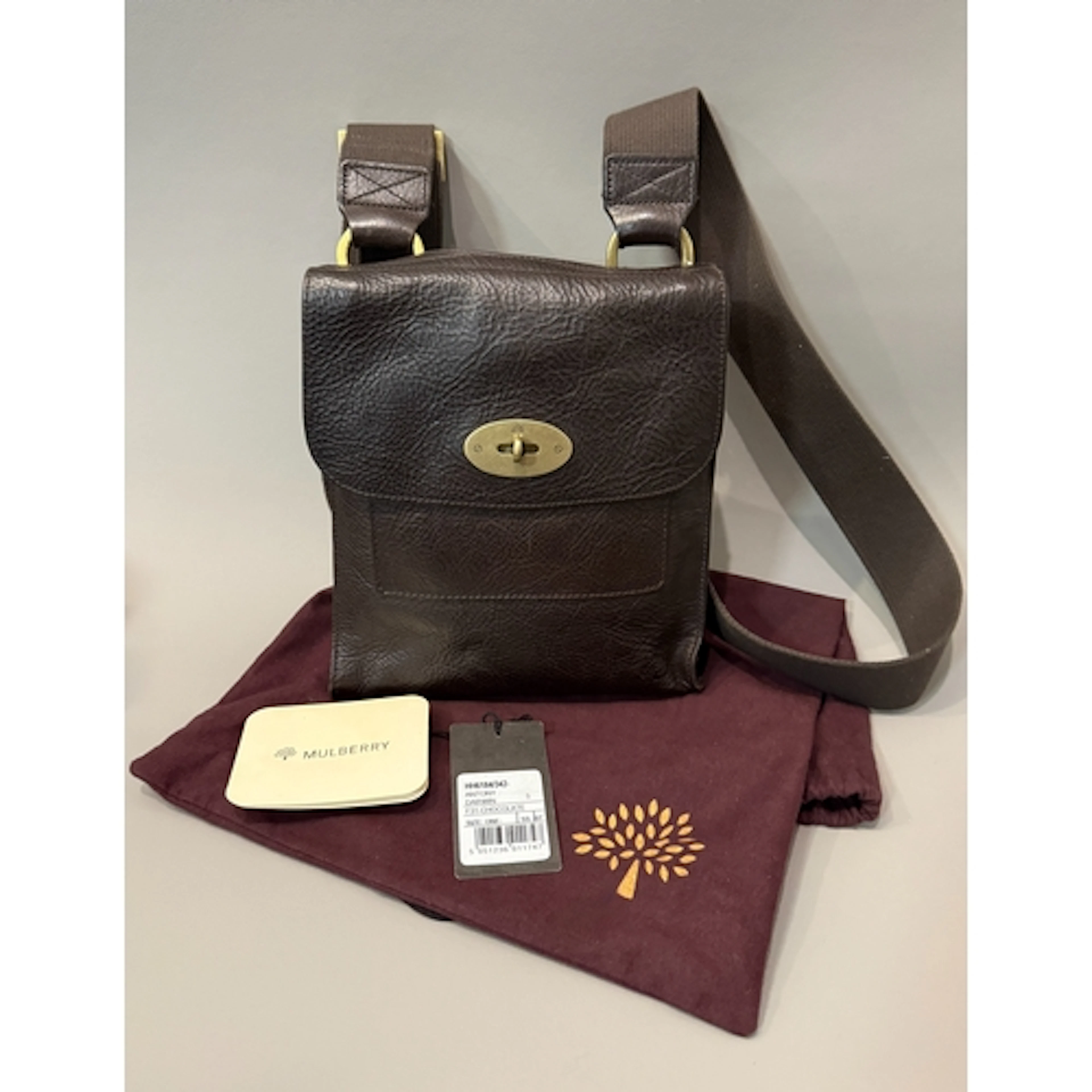 Mulberry mini Antony crossbody bag - the dark chocolate Darw...