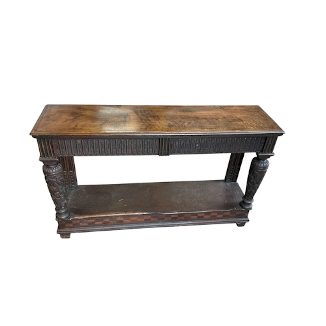 A James I style buffet, width 113cm, depth 31cm, height 68cm...