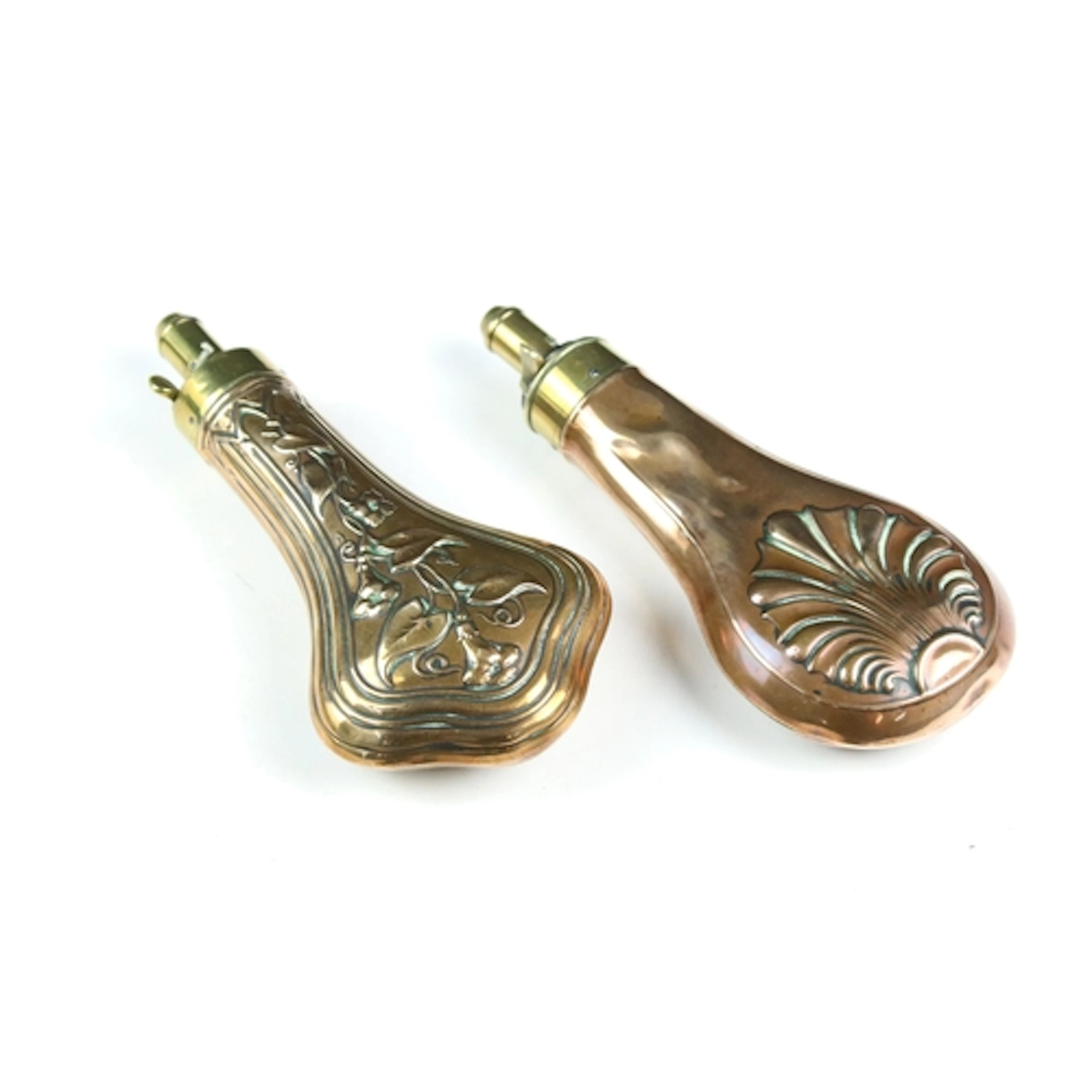 Two Late 19th / Early 20th Century copper and brass powder f...