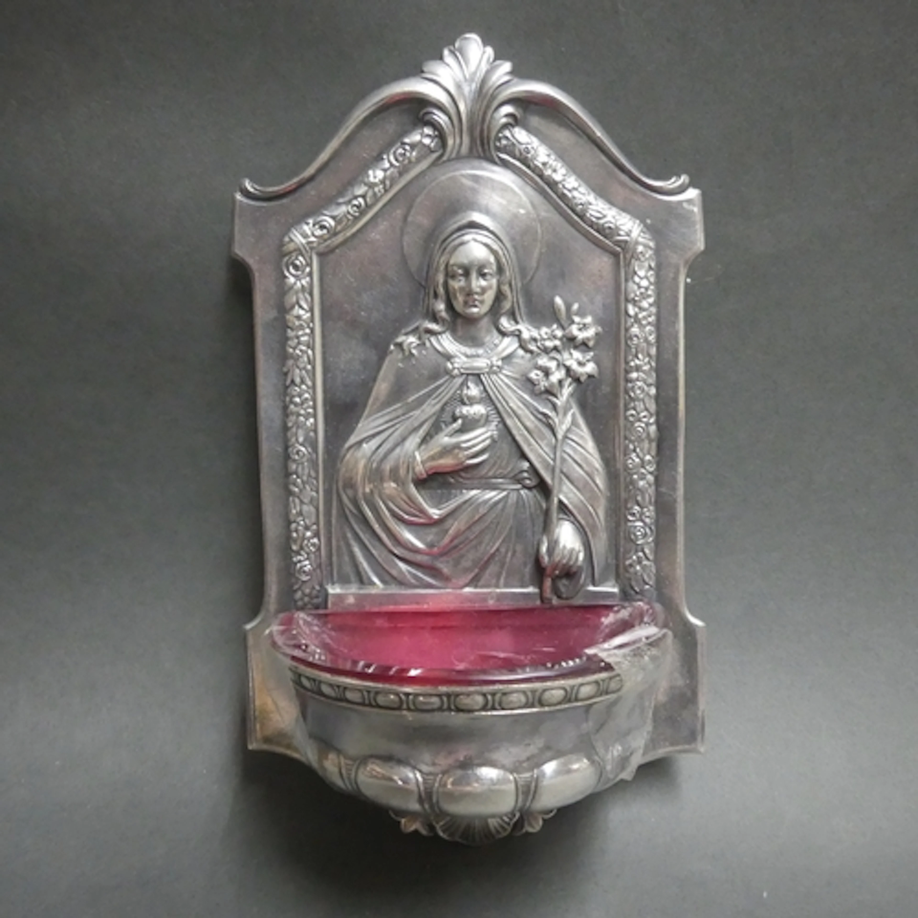 WMF - An Art Nouveau period holy water font, the intricate h...