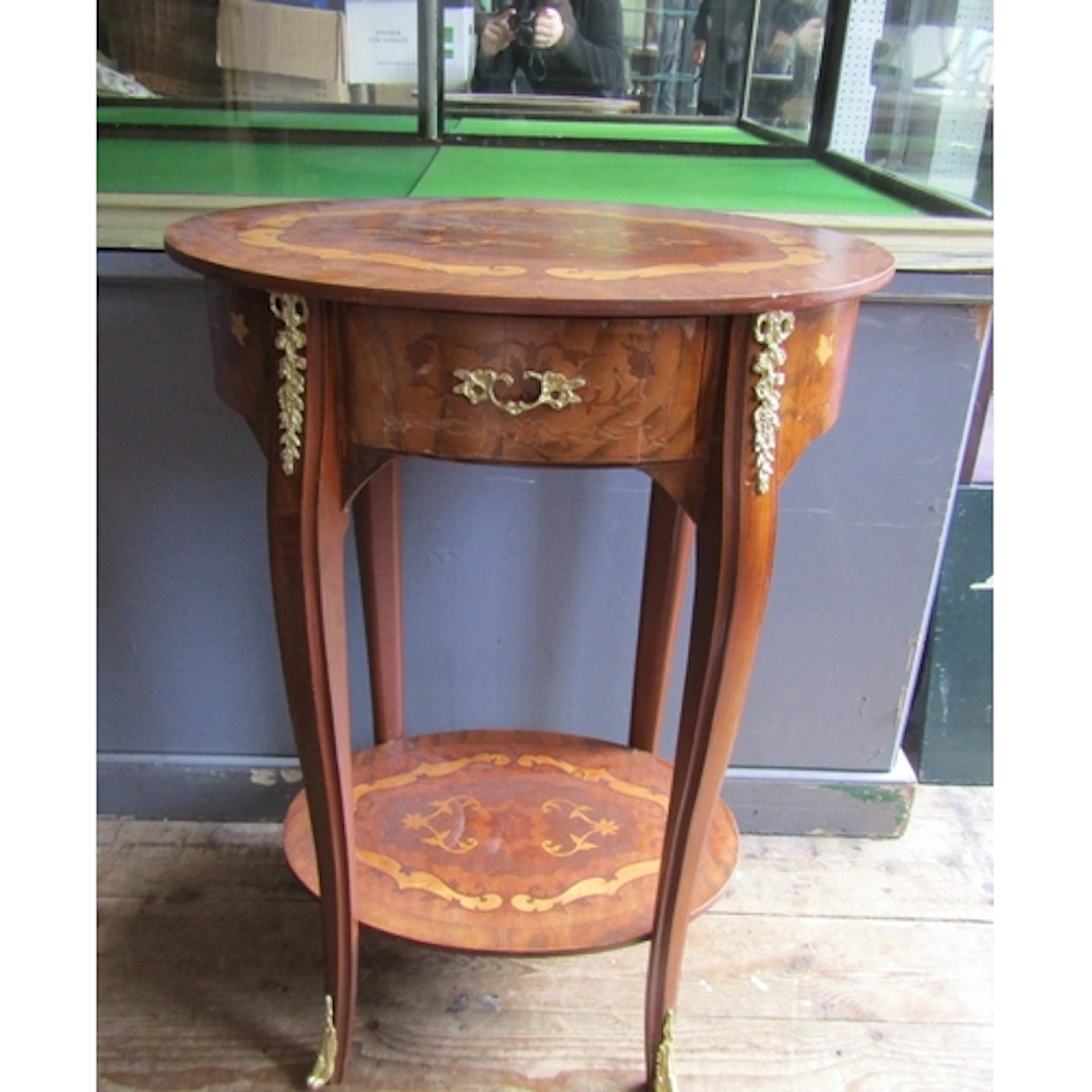 Marquetry Decorated Kingswood Oval Form Occasional Table Sin...