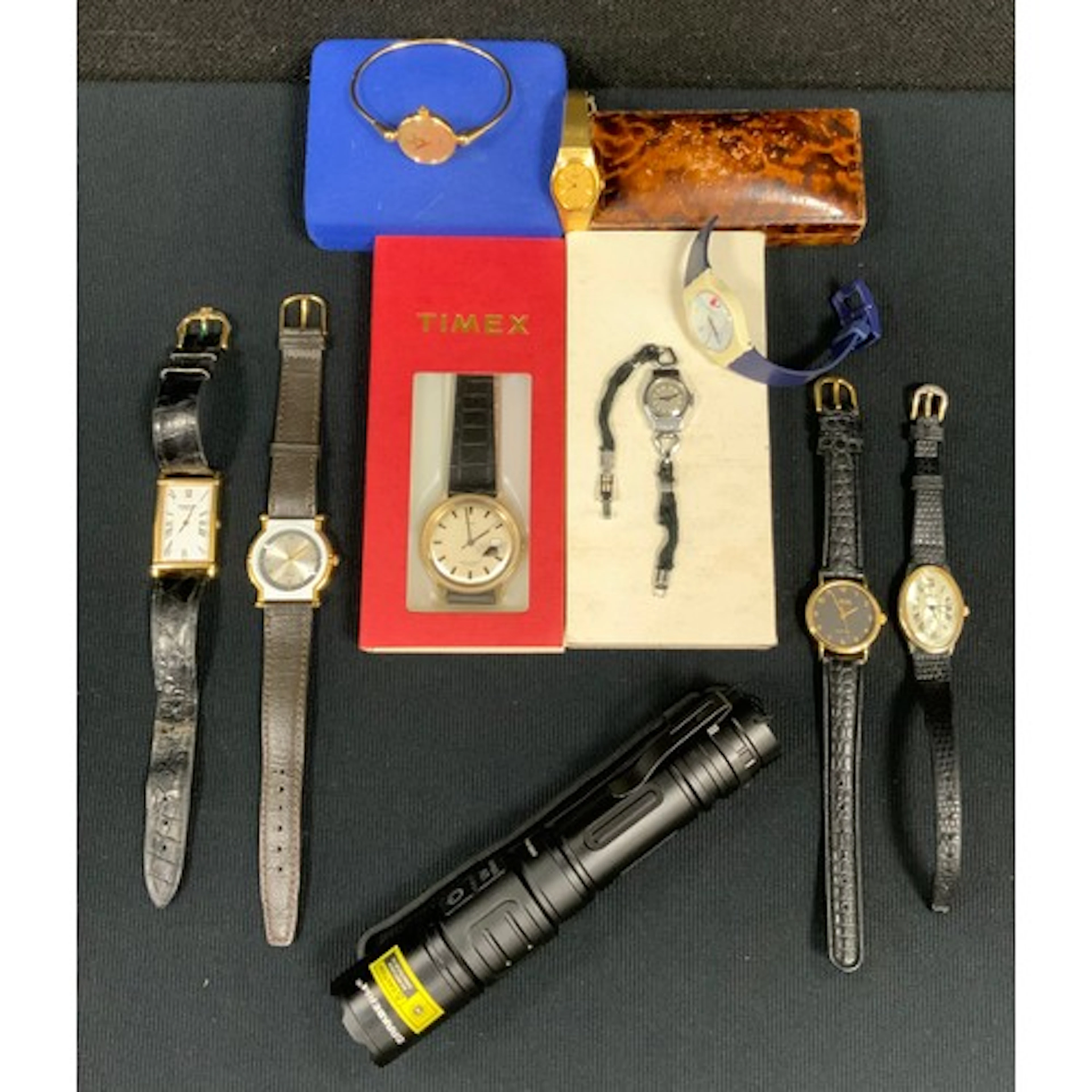 Watches - a Raymond Weil 18ct gold plated tank cased wristwa...