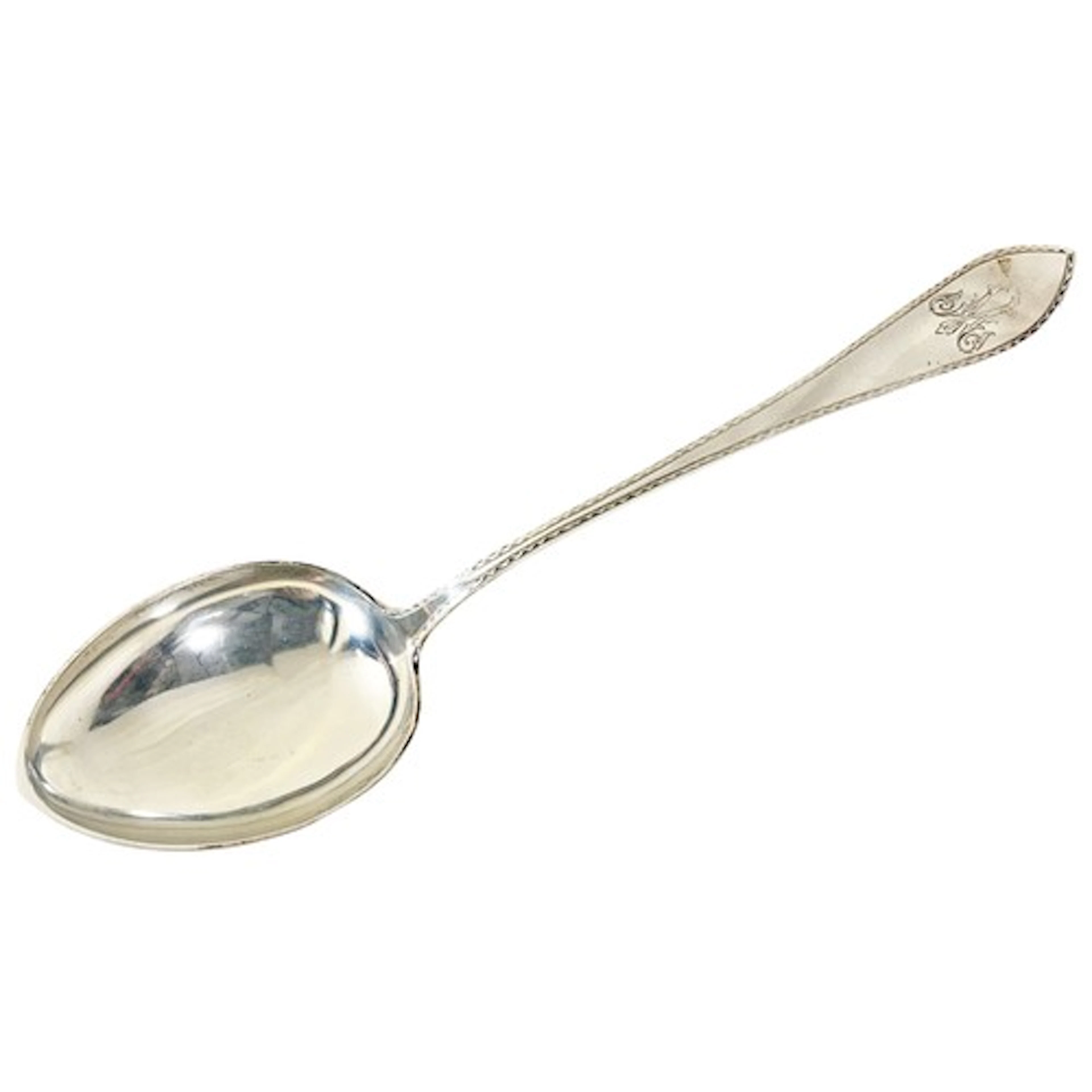 A huge Norwegian silver basting spoon, marked .830, for Jaco...
