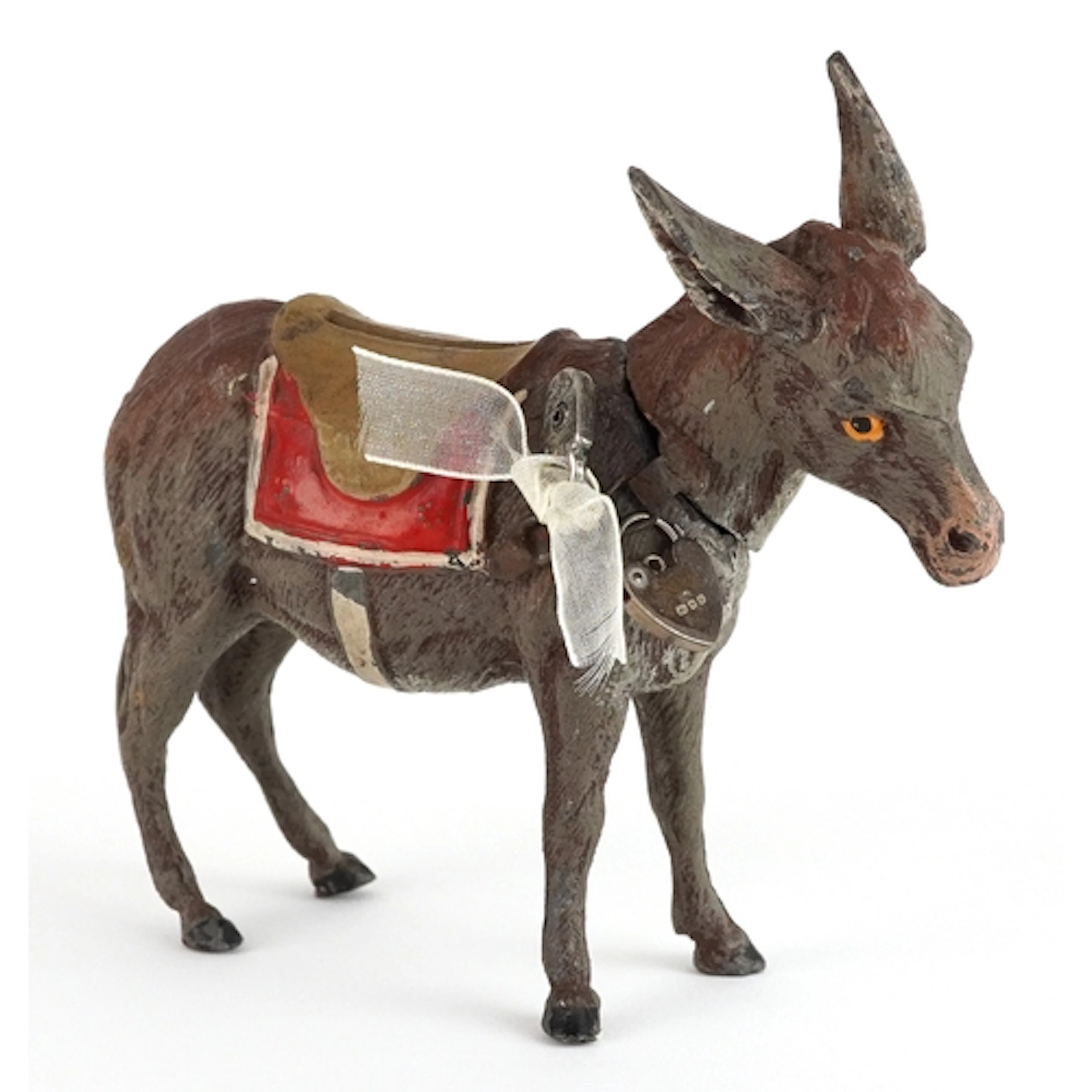 Novelty cold painted spelter moneybox in the form of a donke...