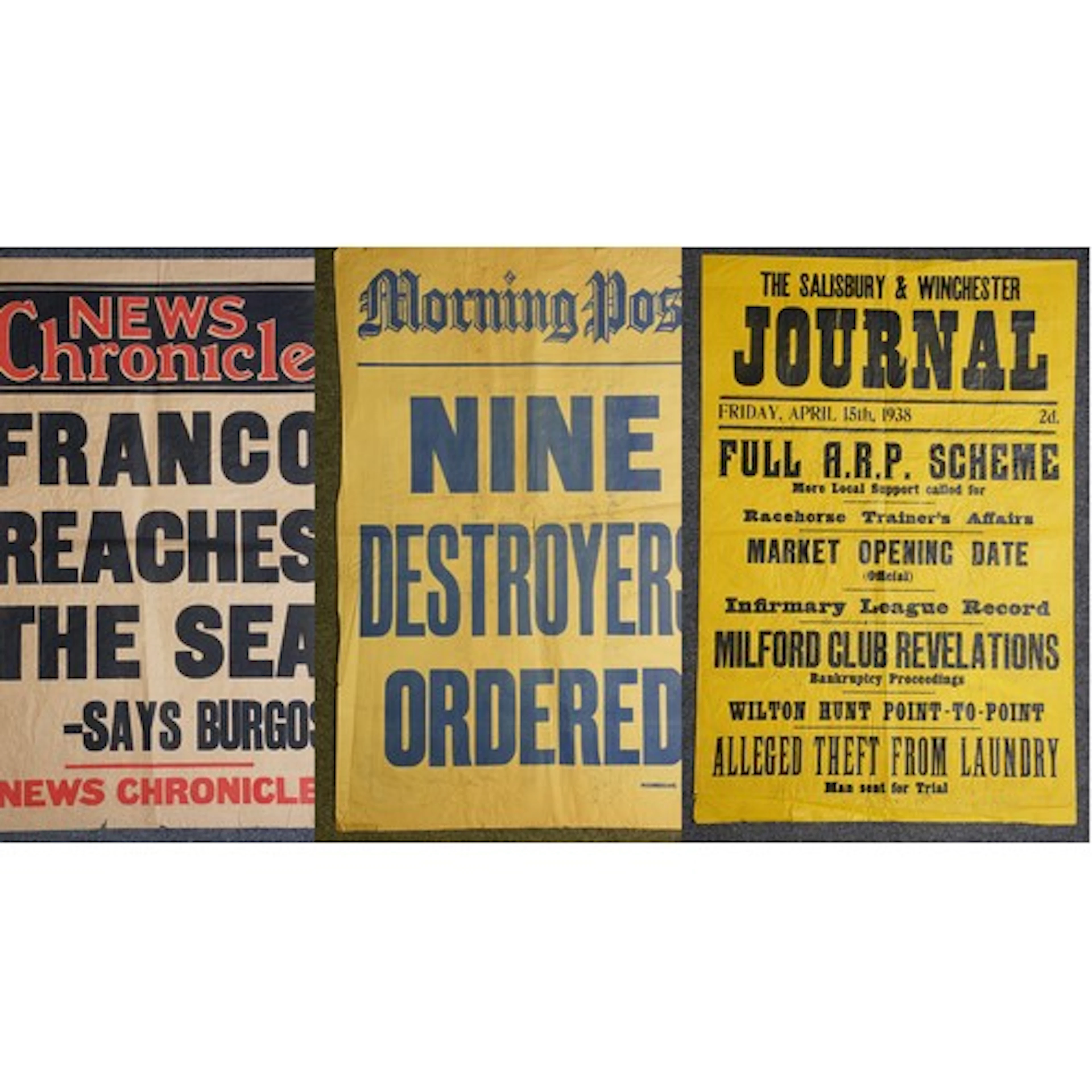 Wartime / military - three newspaper headline posters to in...