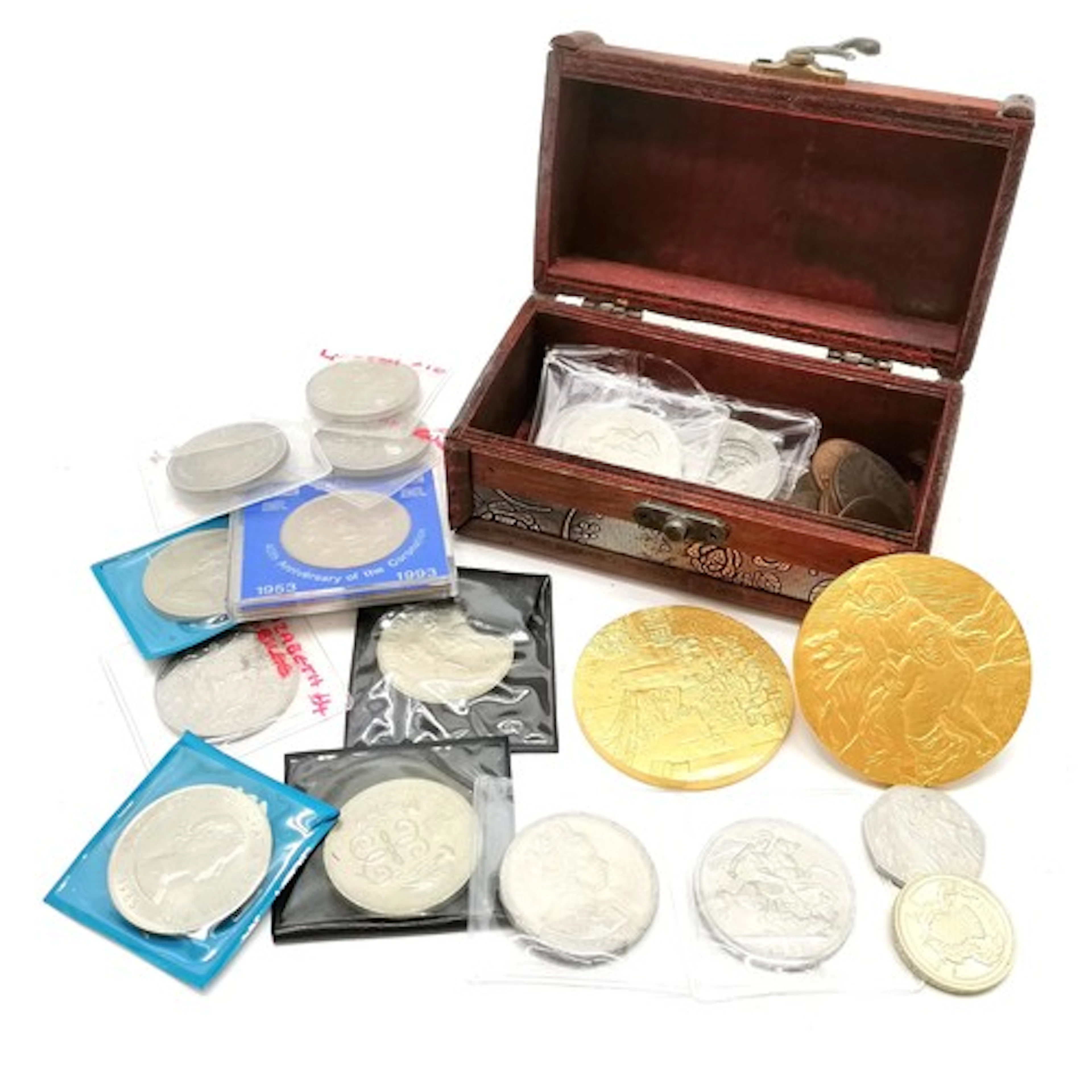 2 x Franklin mint Van Gogh gold plated bronze medallions (6c...