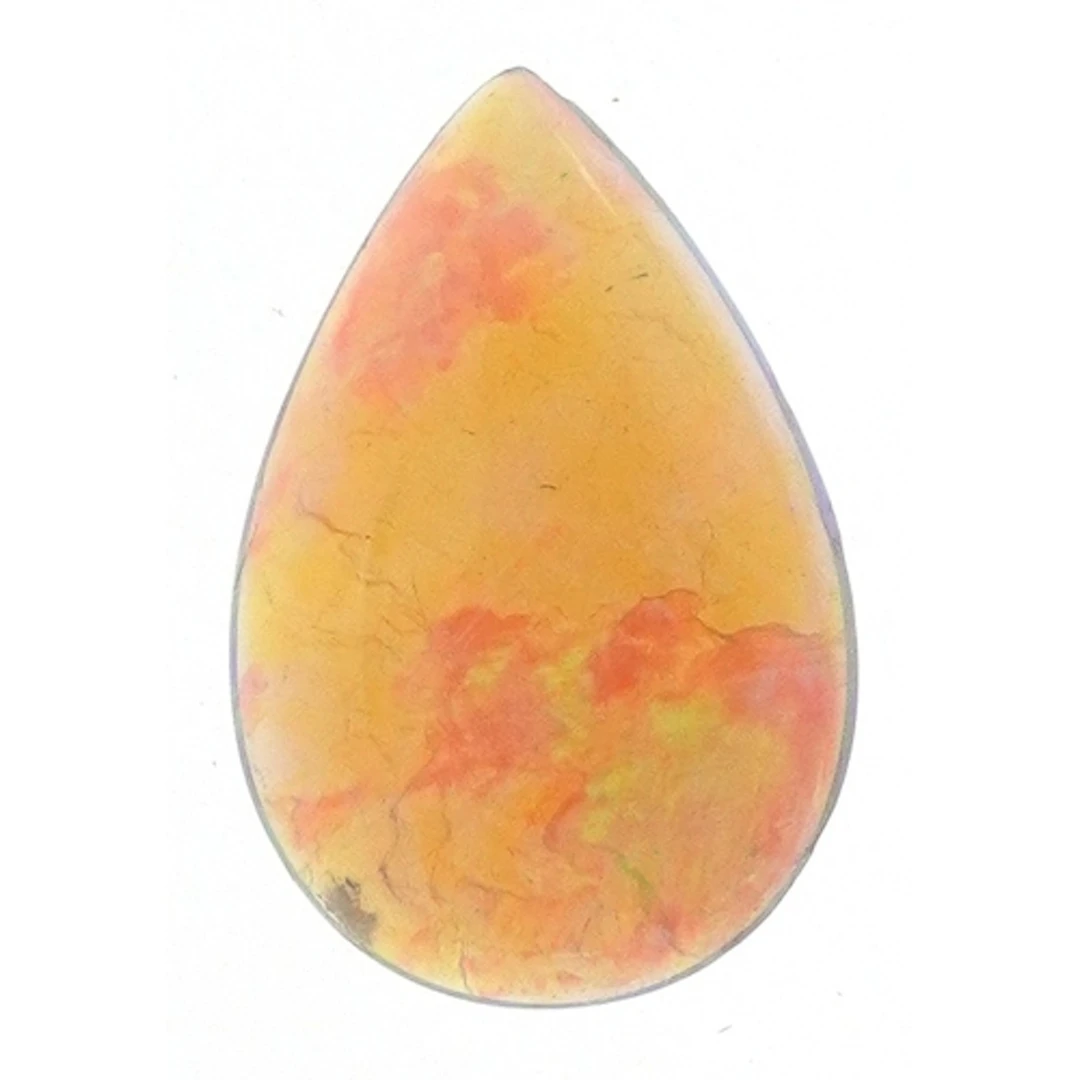 Opal teardrop gemstone, 16.2mm x 10.8mm, 0.8g.