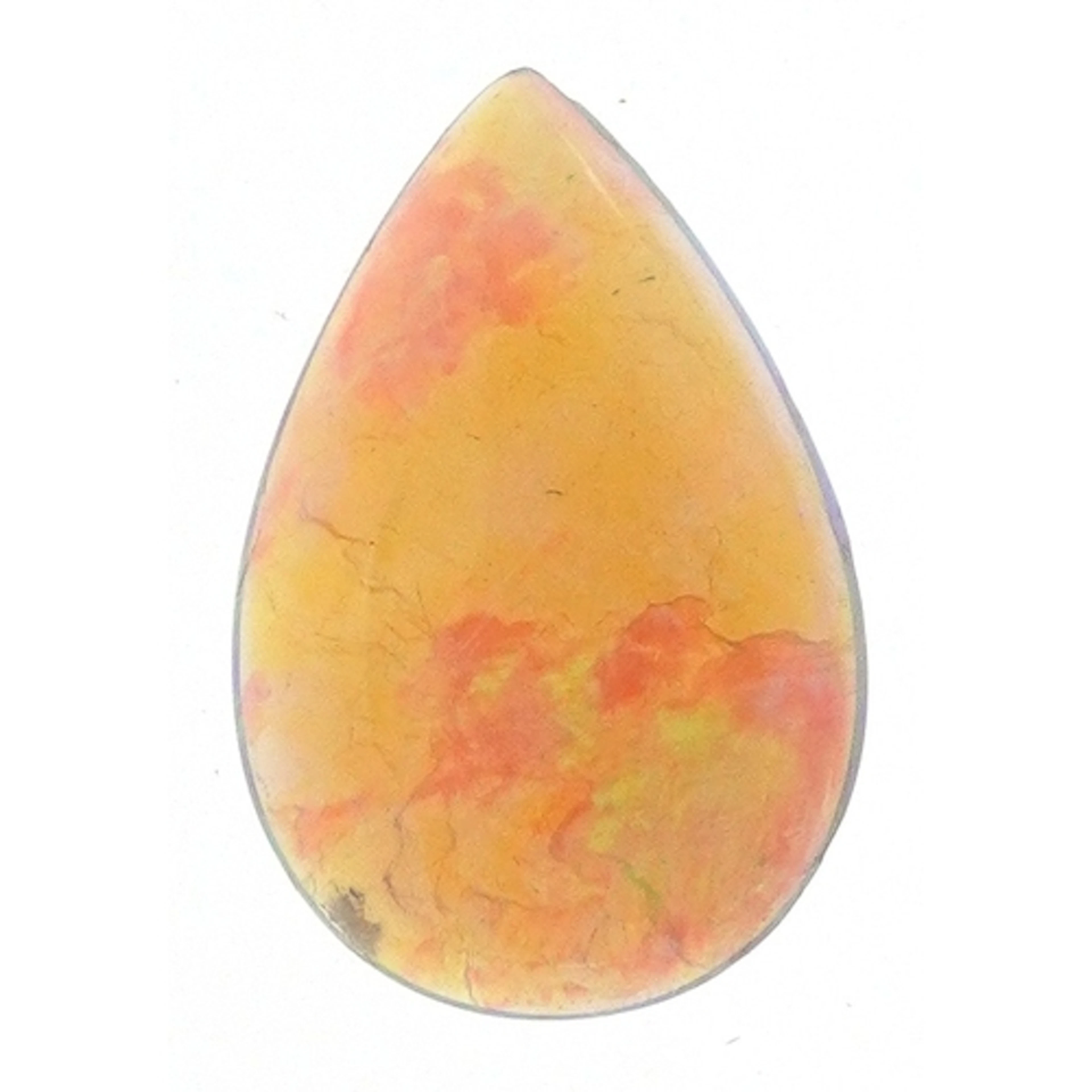 Opal teardrop gemstone, 16.2mm x 10.8mm, 0.8g.