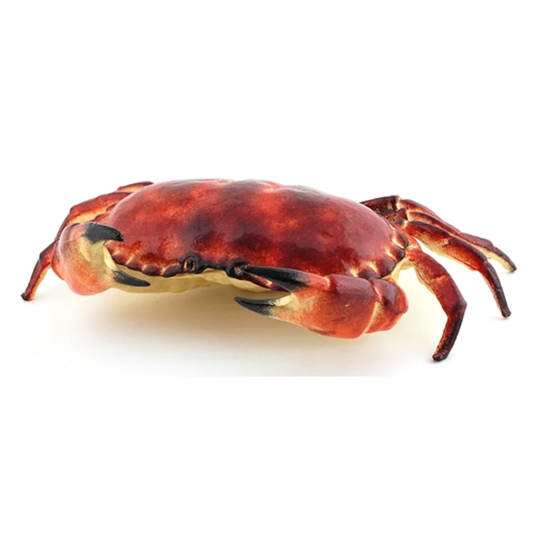 Large cast iron box and cover in the form of a red crab, wit...