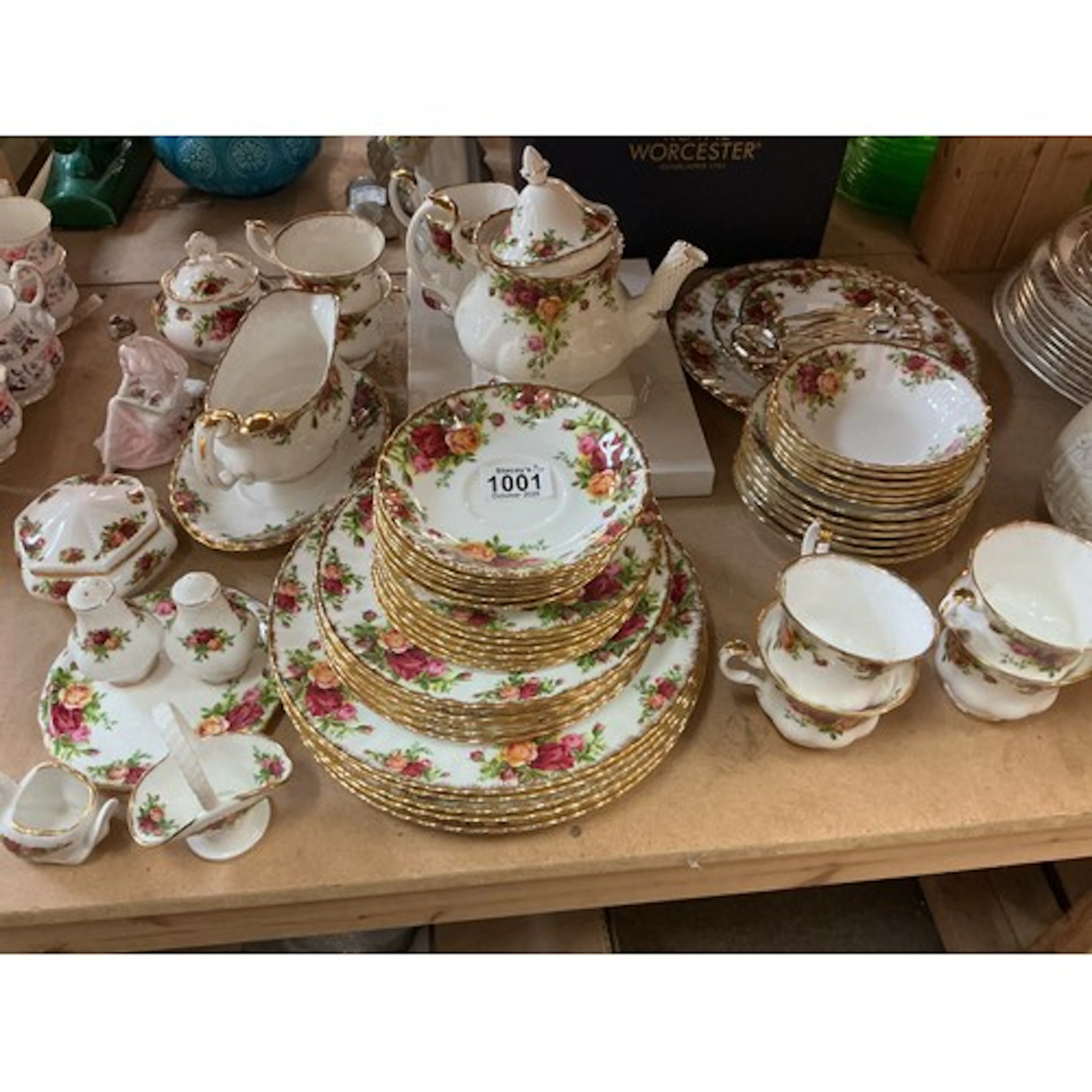 A Royal Albert tea and dinner service in Old Country Roses p...