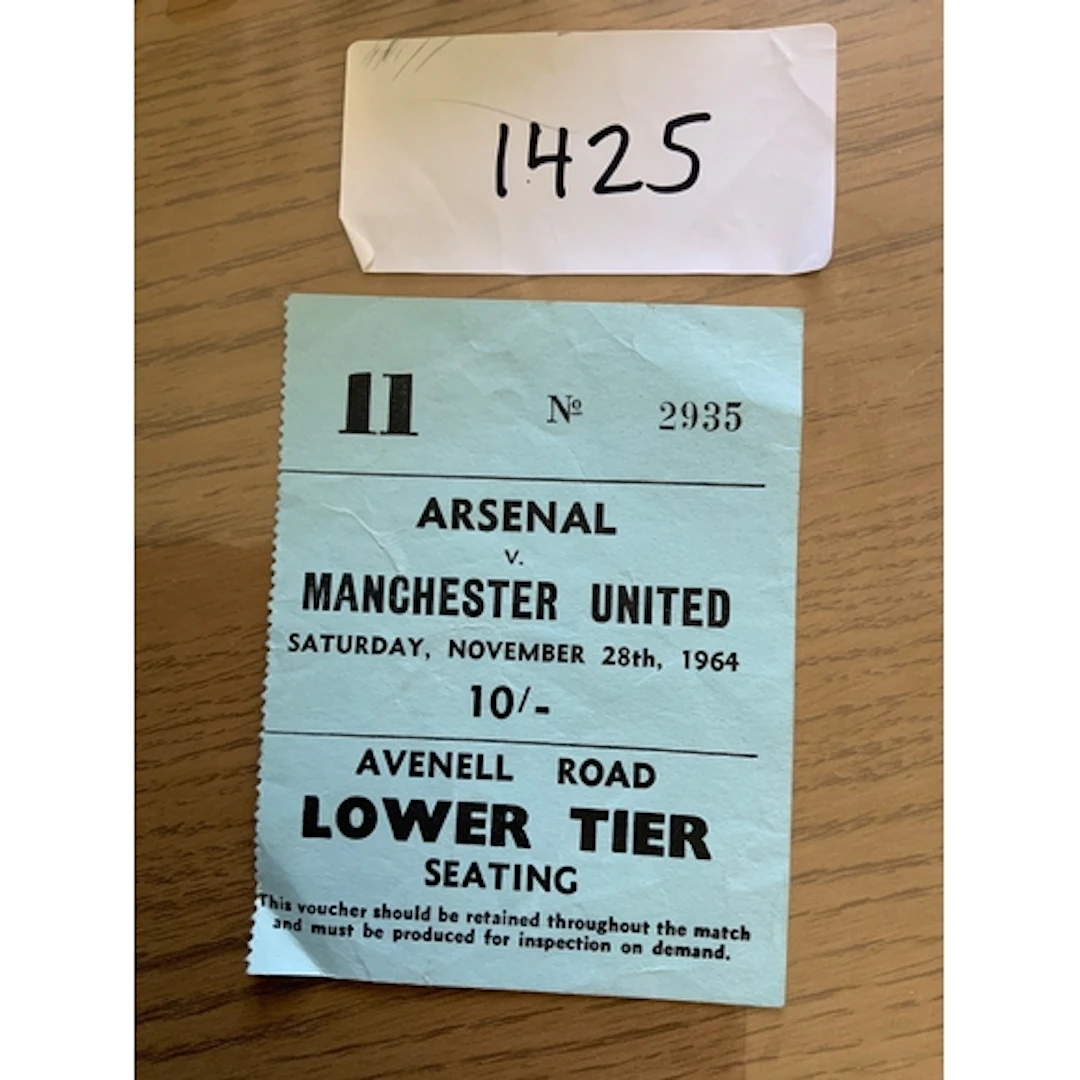 64/65 Arsenal v Manchester United (Champions) Football Ticke...