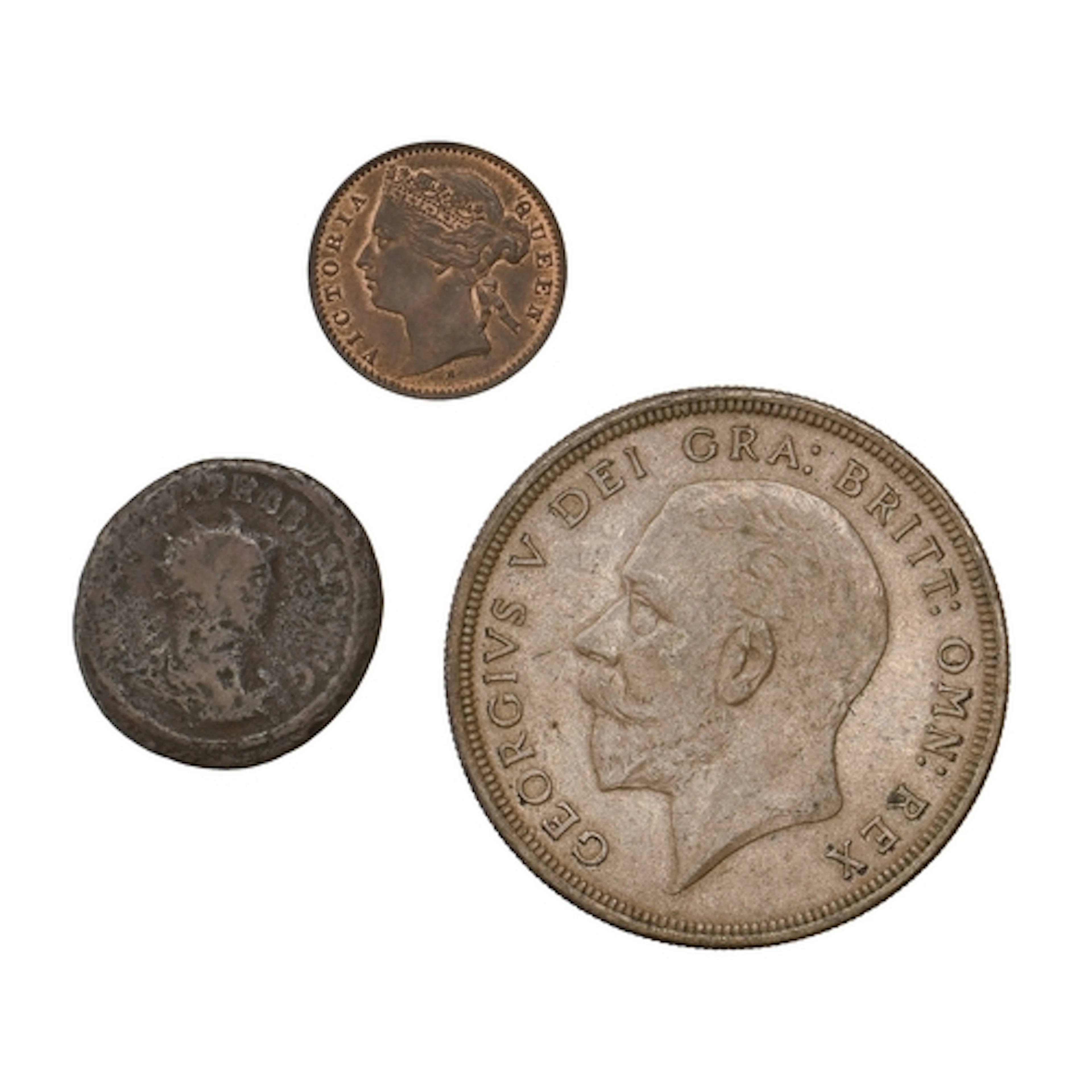 Coins. Great Britain, Crown, 1928 wreath good EF; with a Mau...