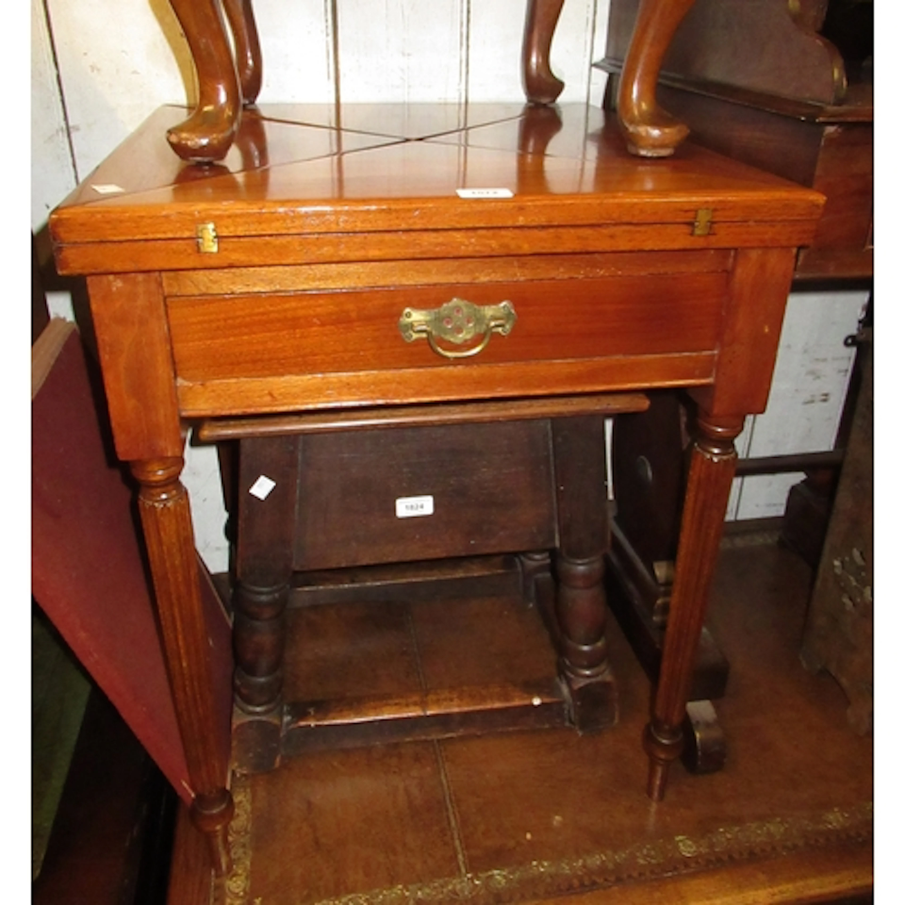 Late 19th / early 20th Century walnut envelope card table, o...