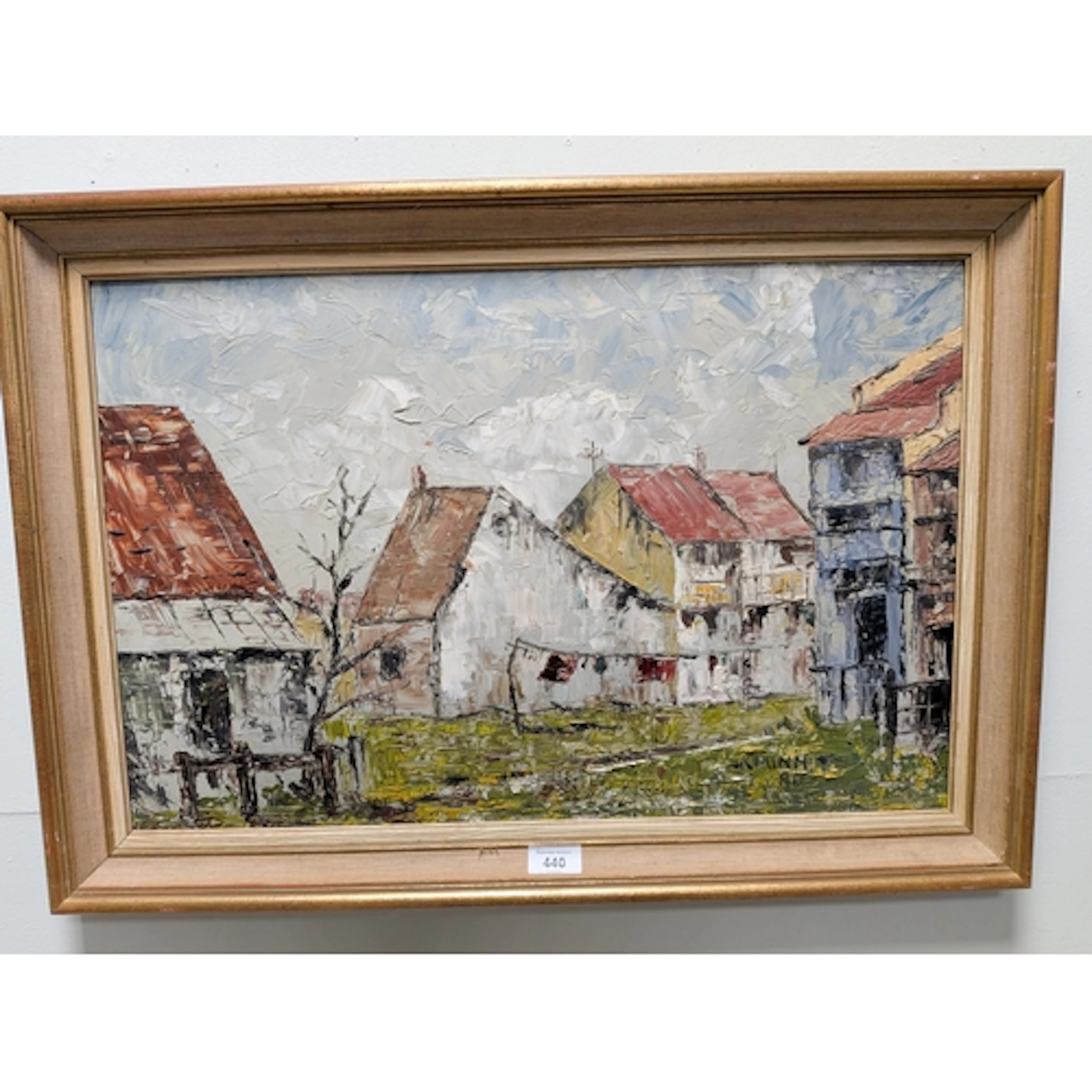 A large impressionist oil on board painting, entitled washin...