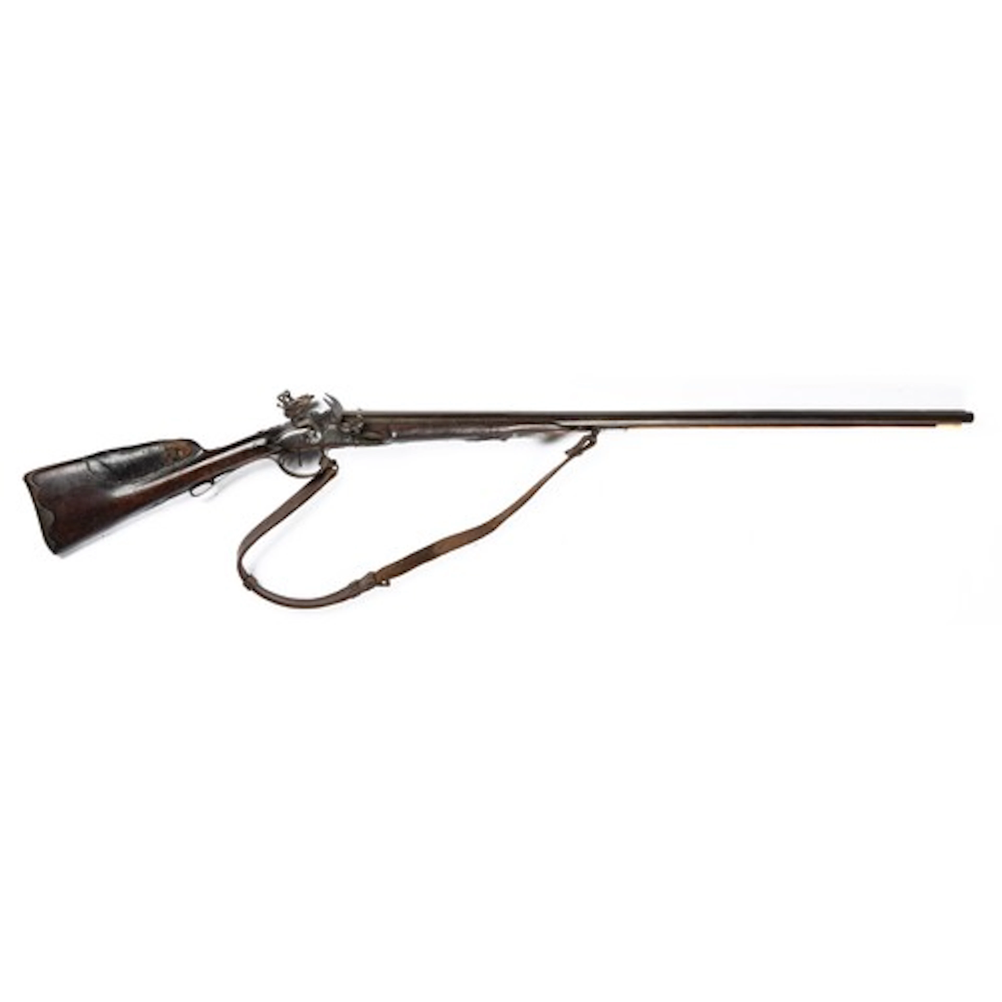 French double barrelled flintlock sporting gun, probably lat...