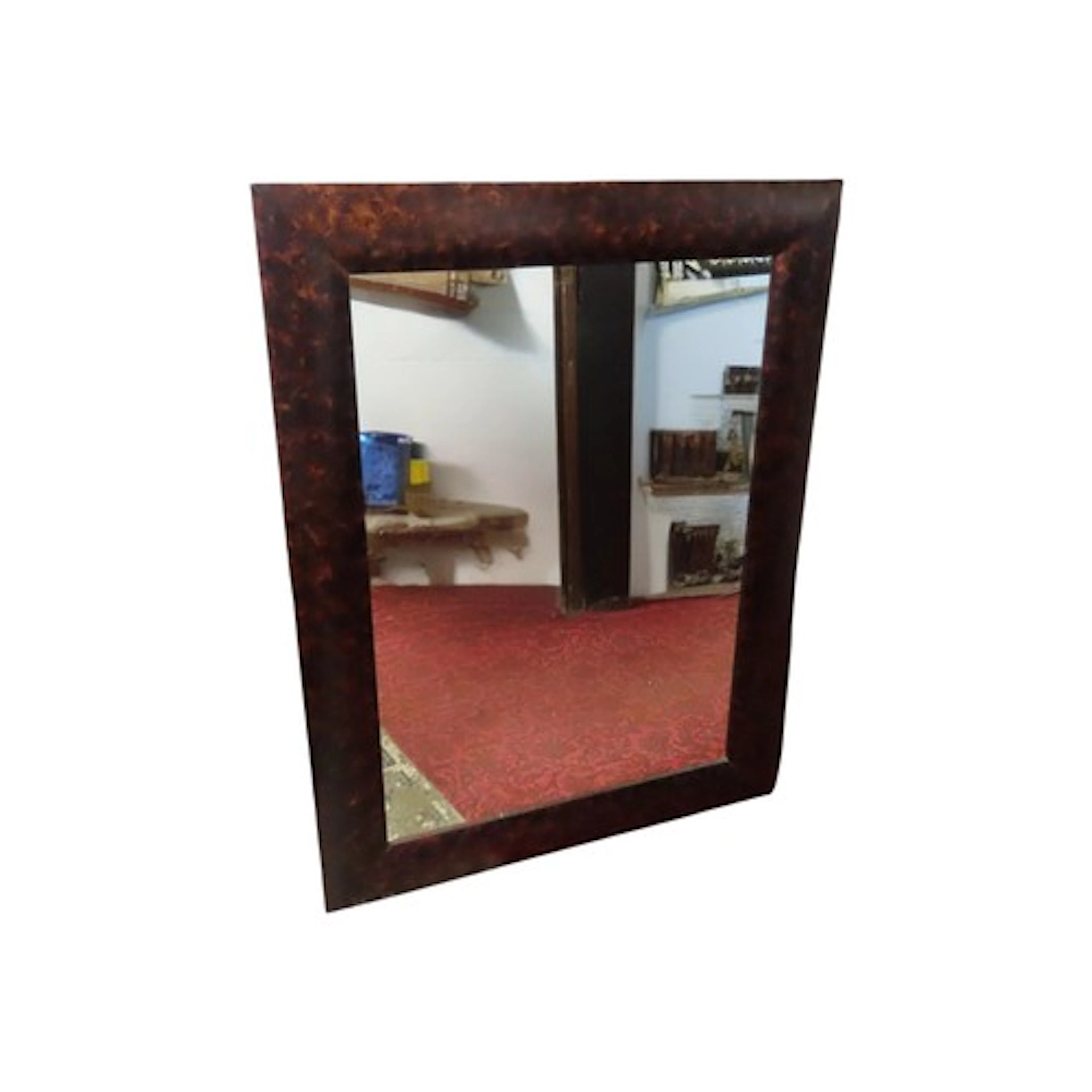 A large lacquered framed contemporary rectangular wall mirro...