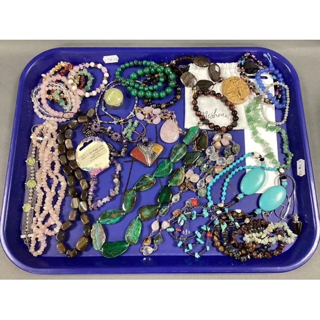 A Collection of Polished Hardstone and Other Jewellery, incl...