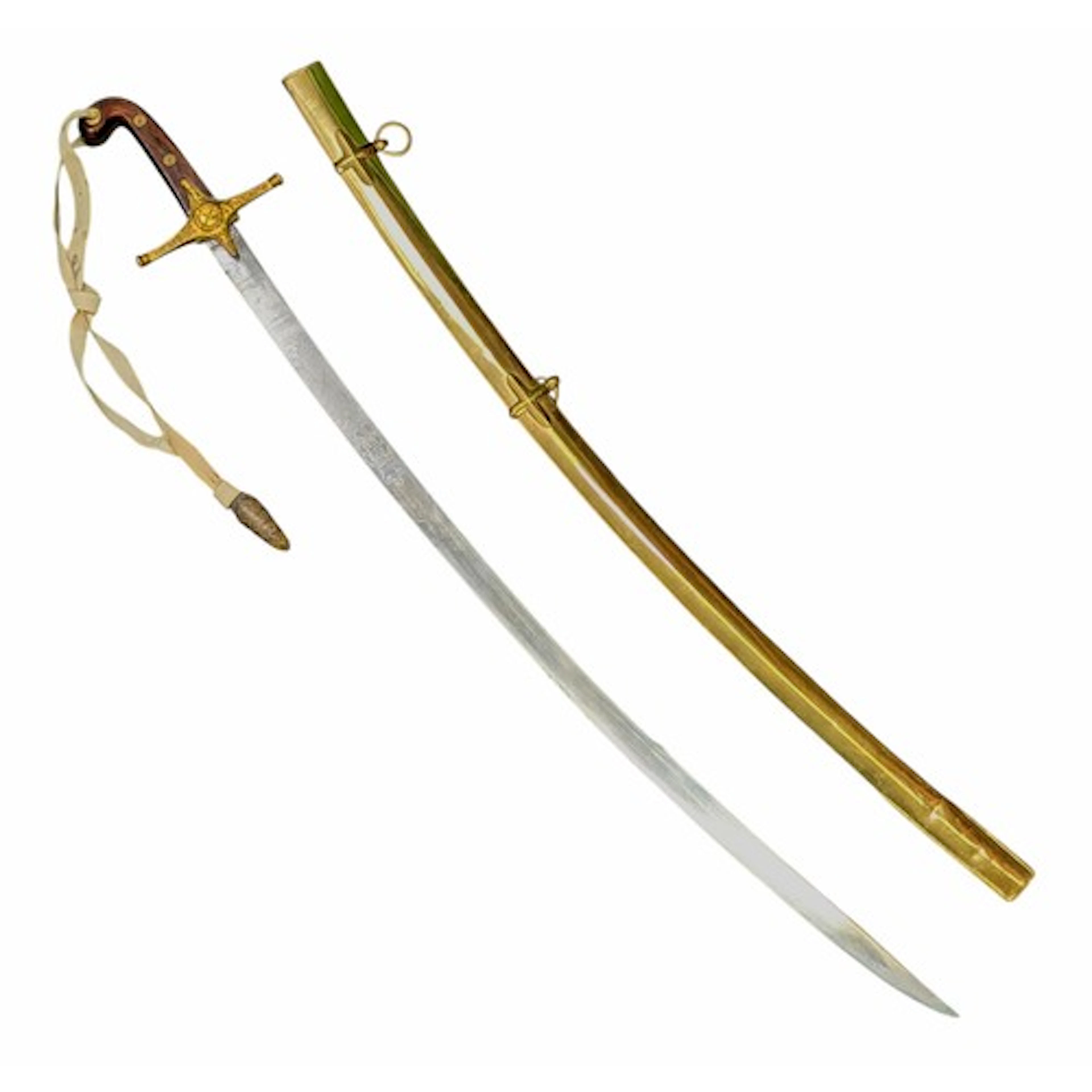 British William IV Officers Mameluke Sword with curved blade...