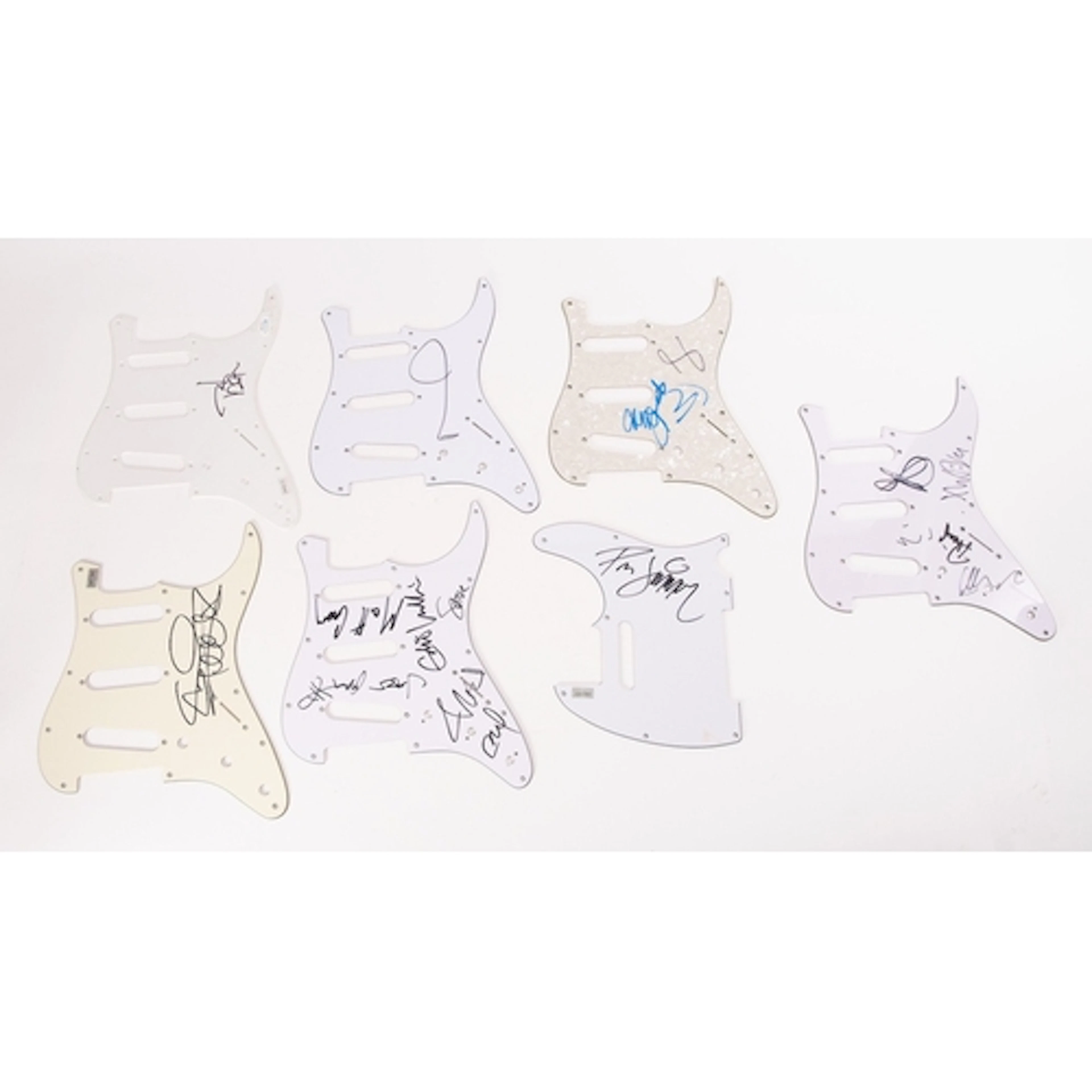 Johnny Depp, a signed stratocaster style scratch plate. The ...