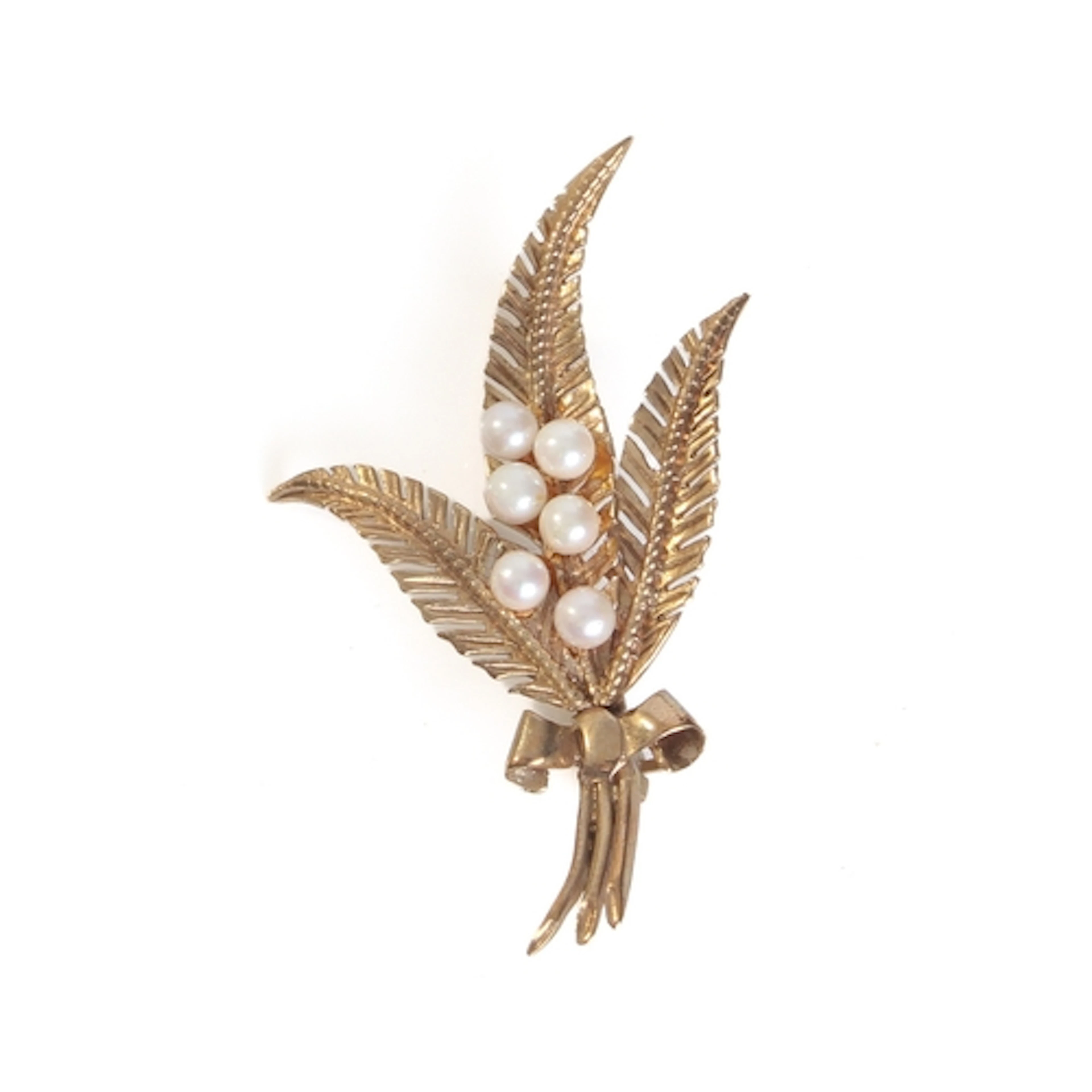A vintage 9ct yellow gold and seed pearl brooch - hallmarked...