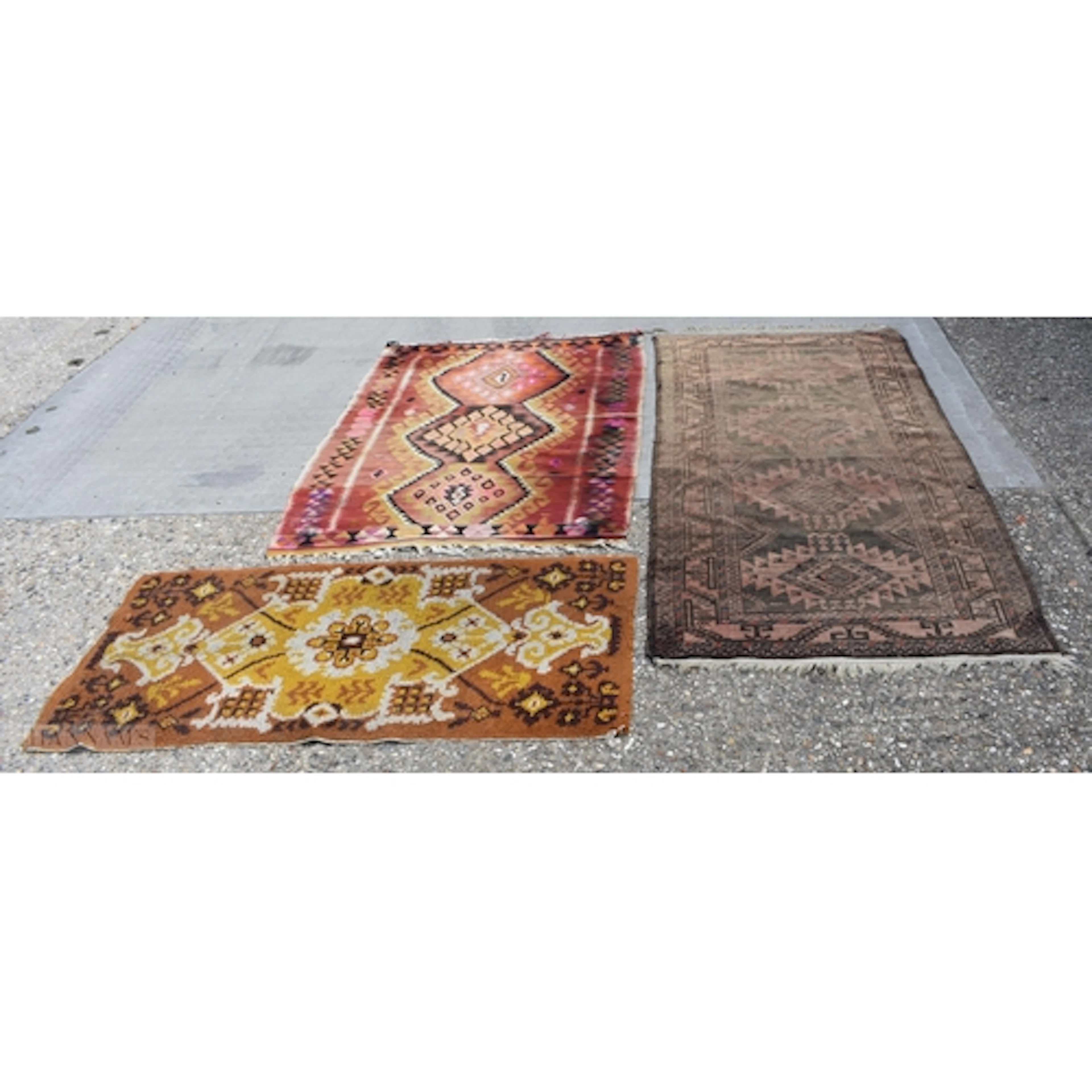 A Turkish rug together with a Kilim and another rug 97 x 205...