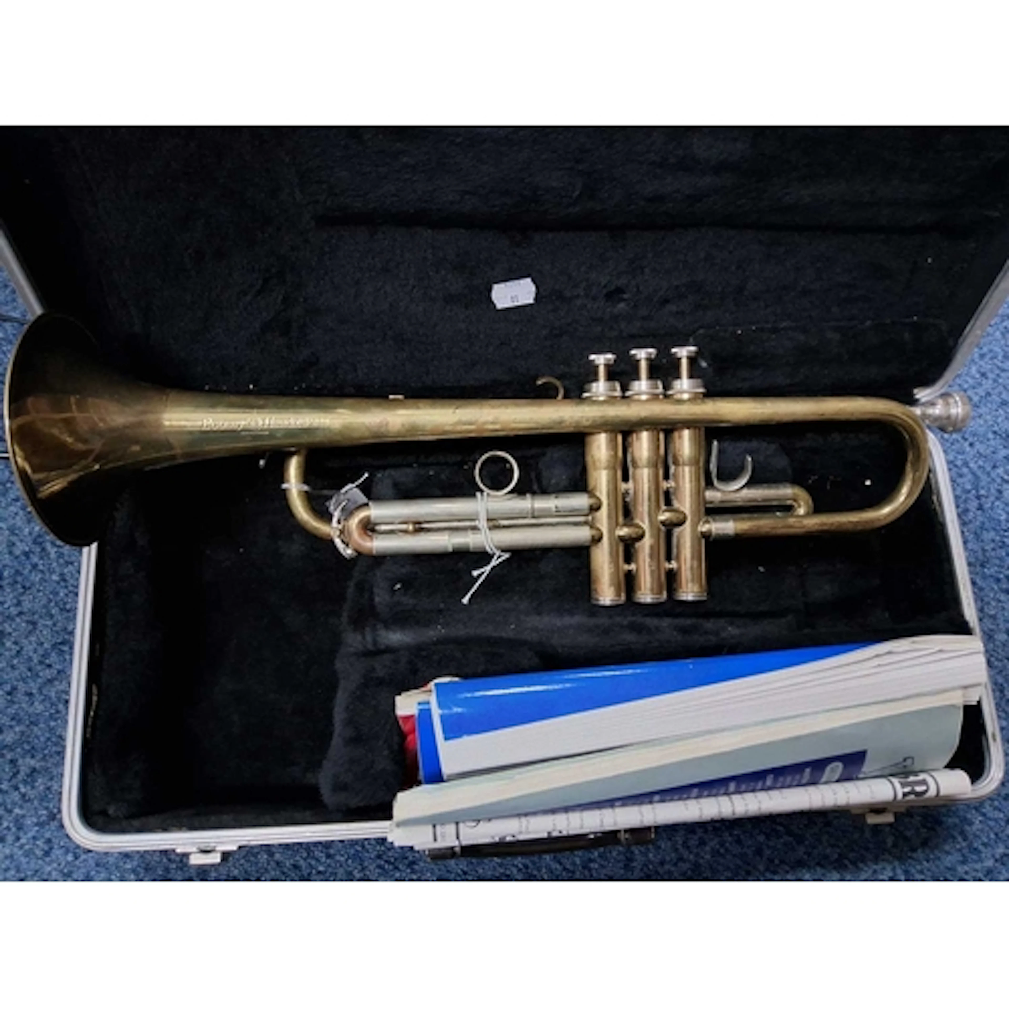 A CASED BOOSEY HAWKES 607 TRUMPET, bearing stamped maker's m...