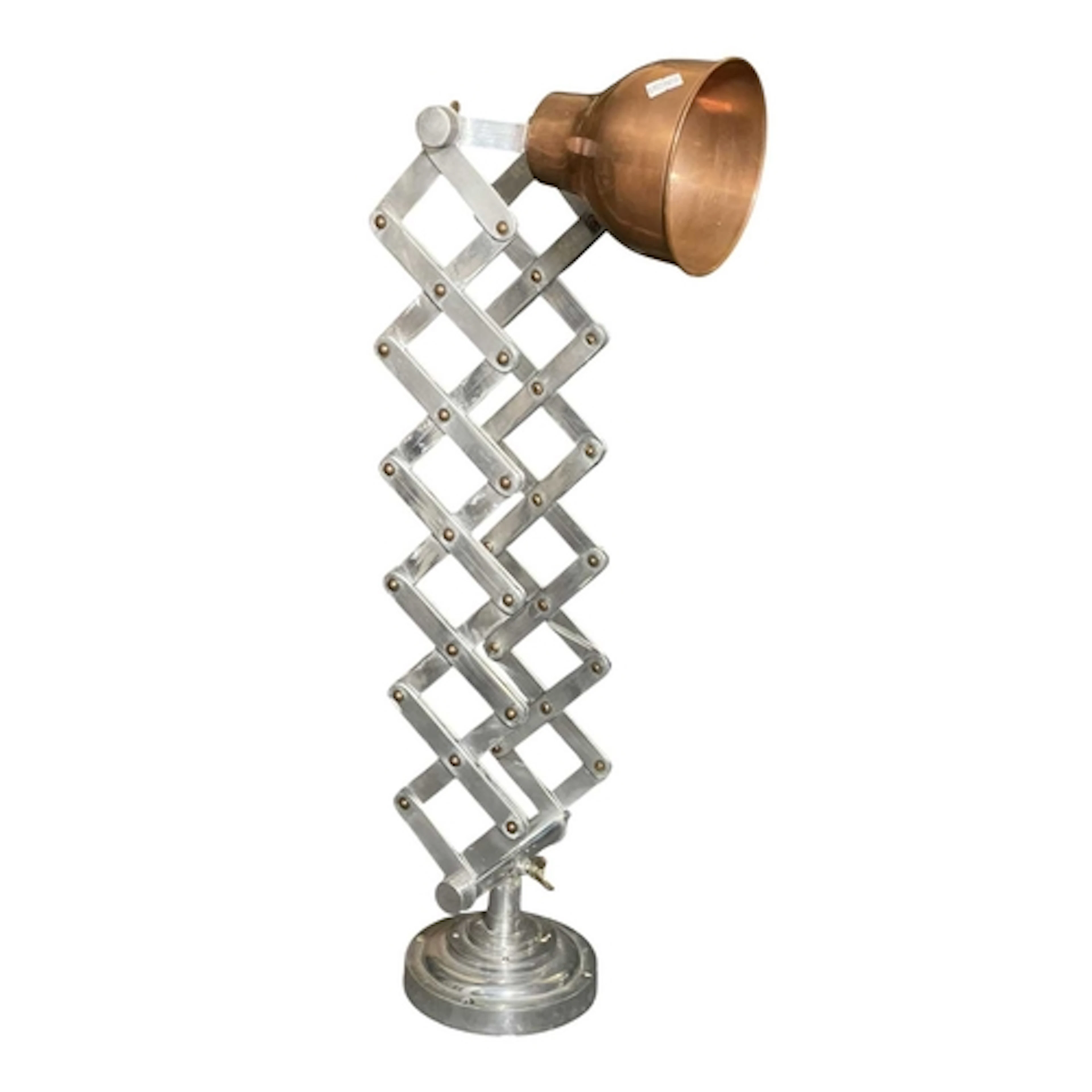 A late 20th century industrial wall-mounted scissor lamp lig...