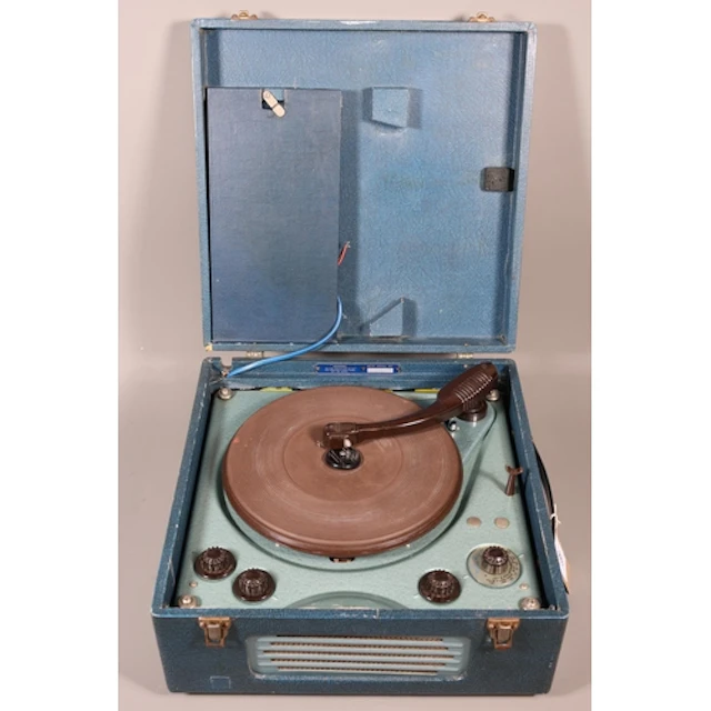 Pye Portable Record Player / Radio - Blue Case