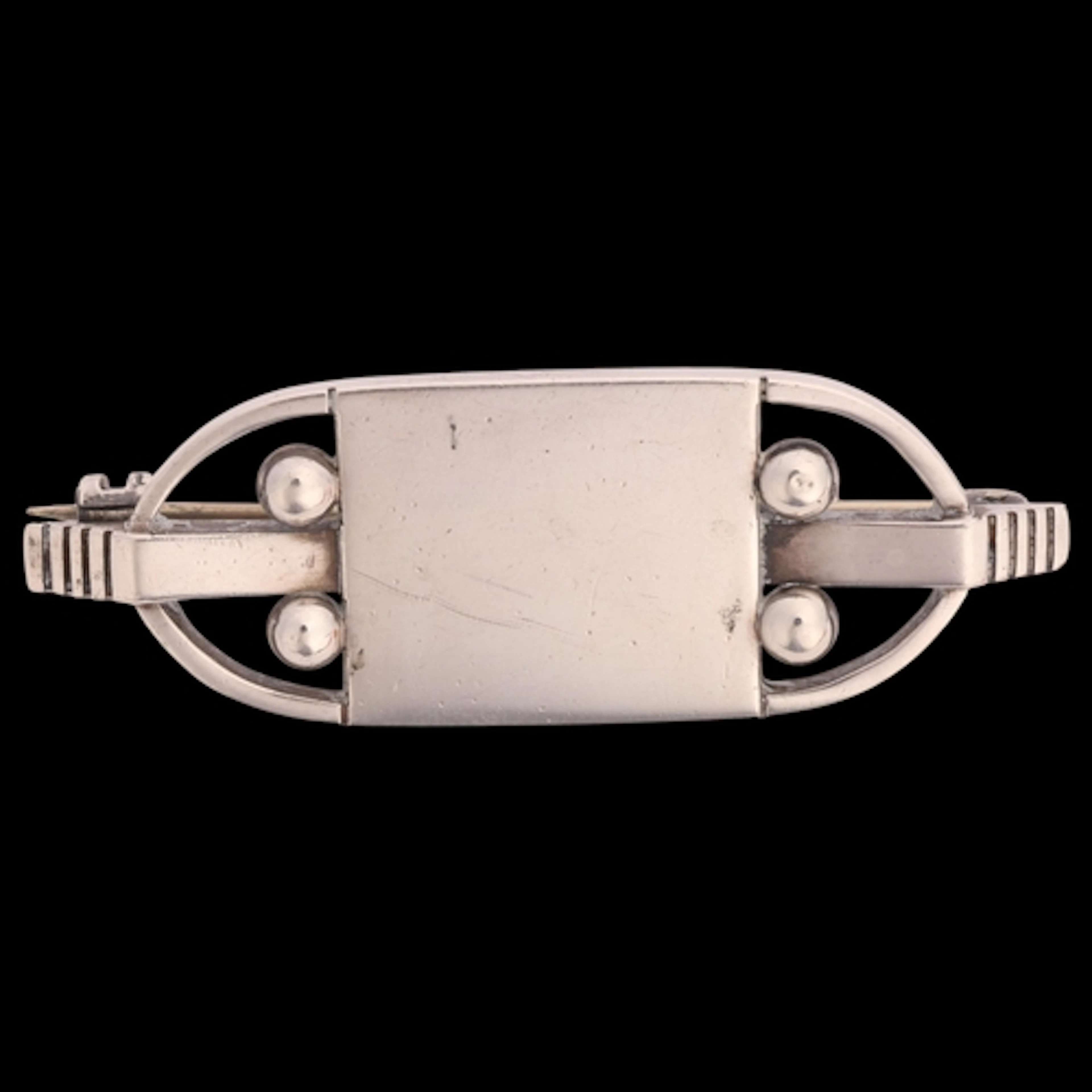 HANS HANSEN - a heavy Danish modernist sterling silver geome...