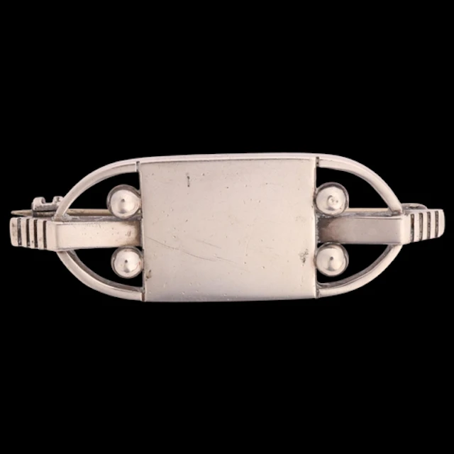 HANS HANSEN - a heavy Danish modernist sterling silver geome...