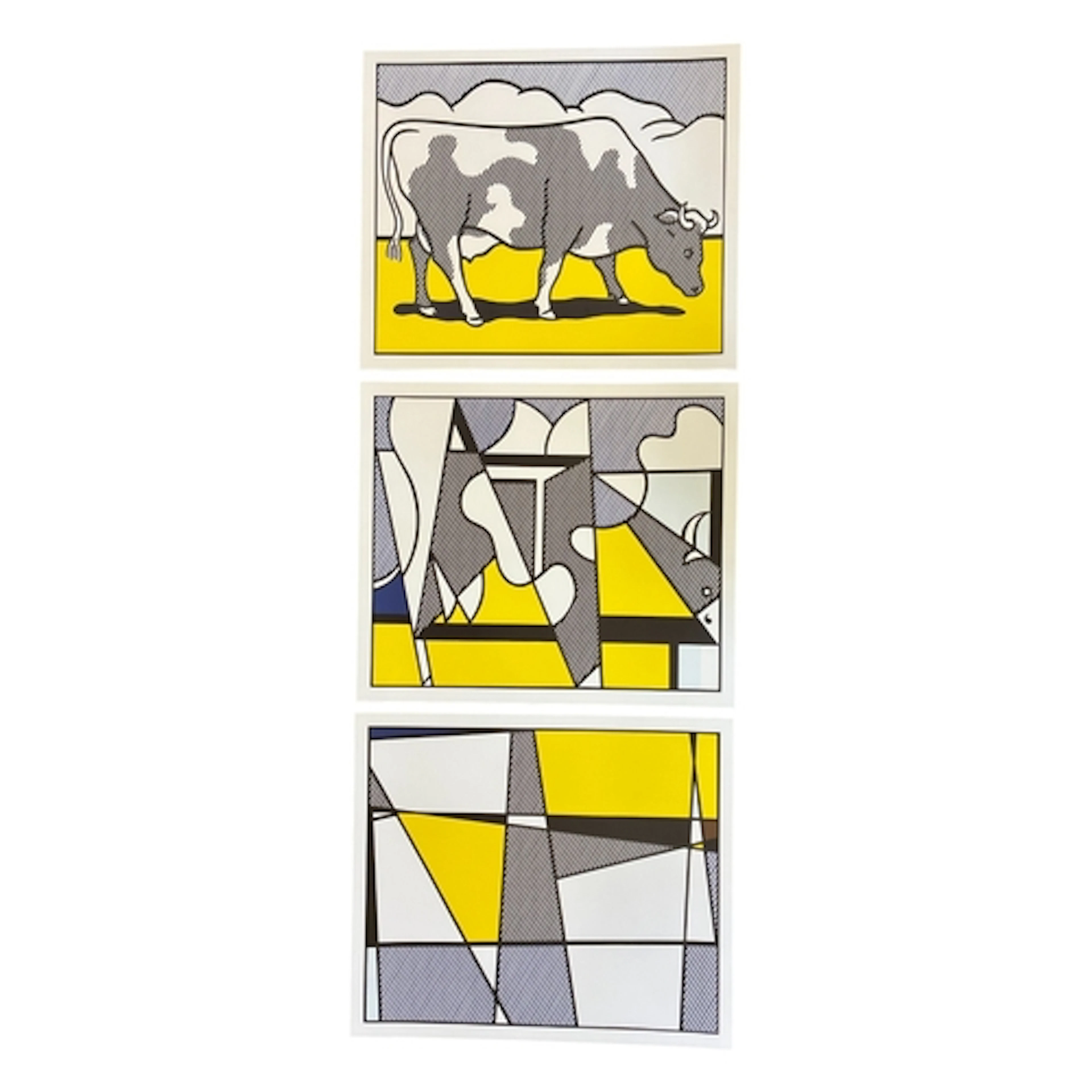 Three Roy Lichtenstein Posters - 'Cow Going Abstract' (Tript...