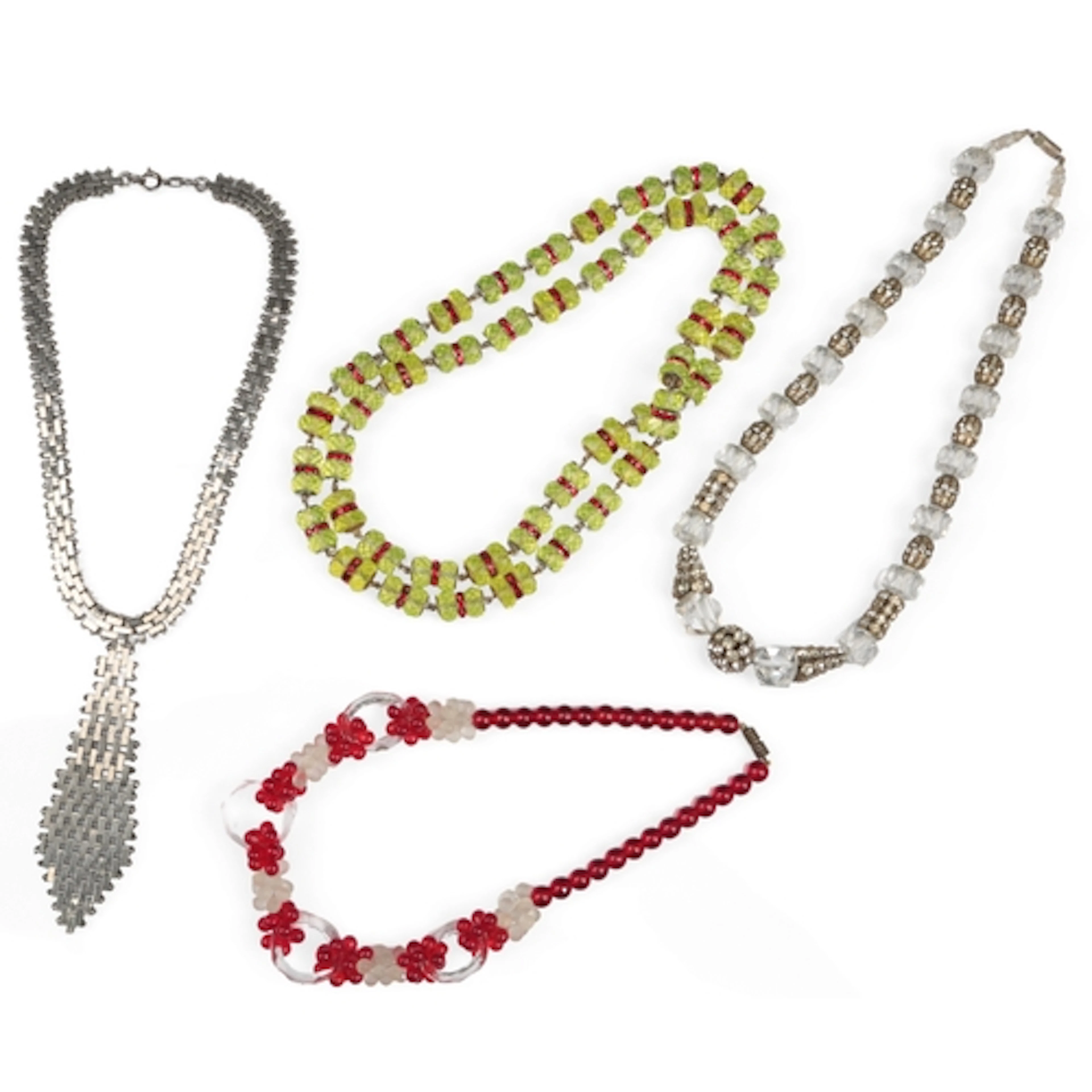 Four Art Deco necklaces, mid 20th century, comprising: a nec...