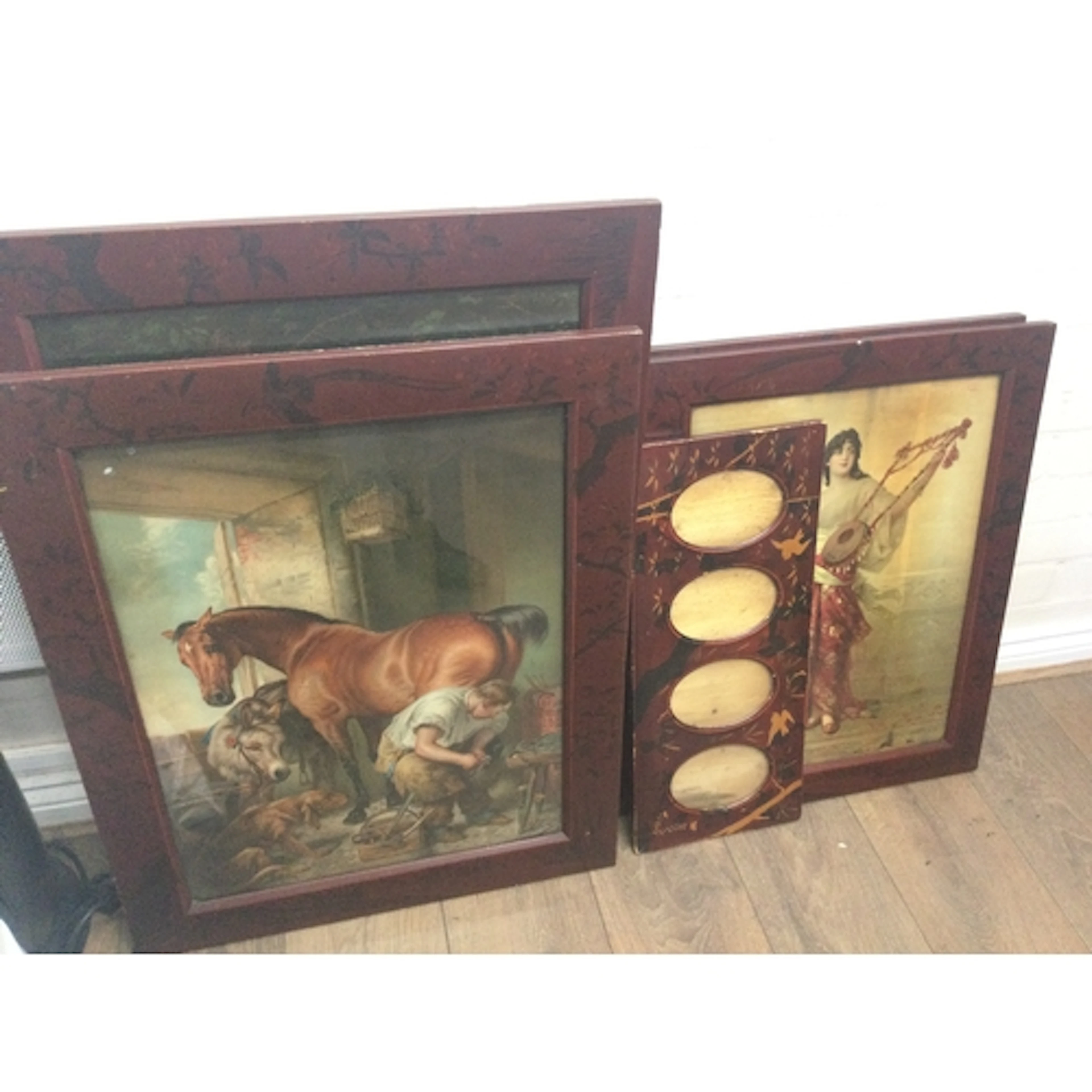 Reproduction Pictures including Jeune Femme Jouant De La Har...