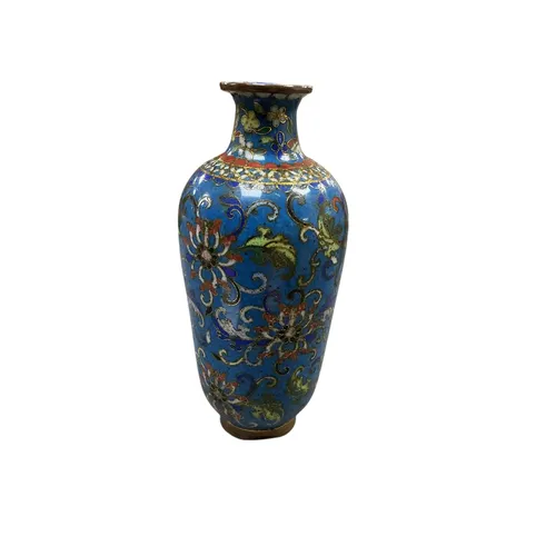A small 19th century Chinese bronze and cloisonné enamel vas...