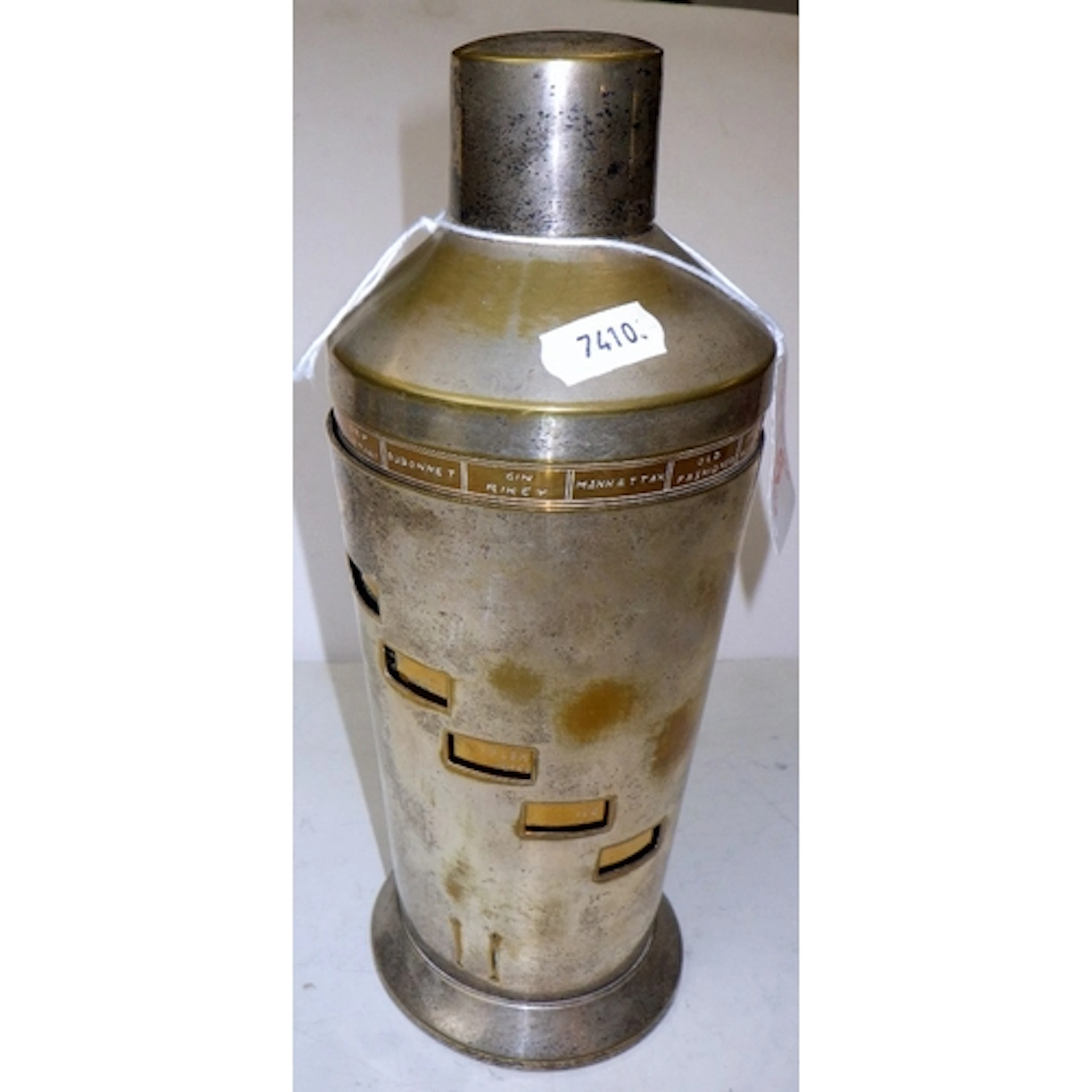 A vintage silver plated cocktail shaker