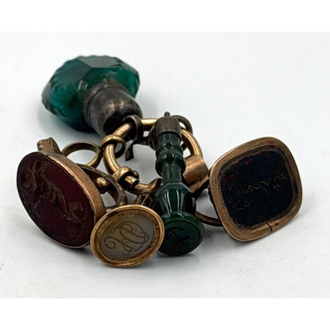 A small selection of antique fob seals, various styles and o...