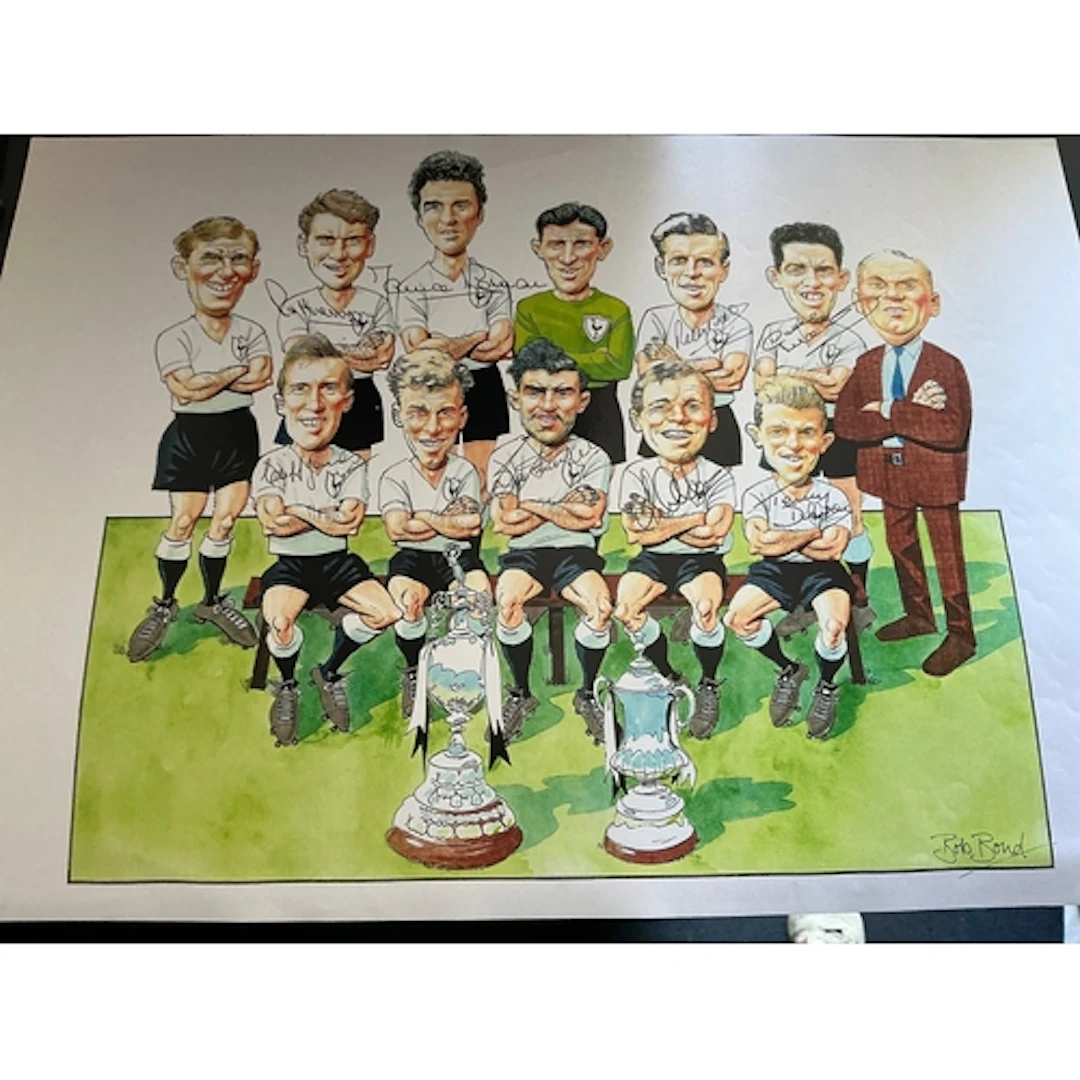 Tottenham Double Season Signed Football Caricatures: From th...
