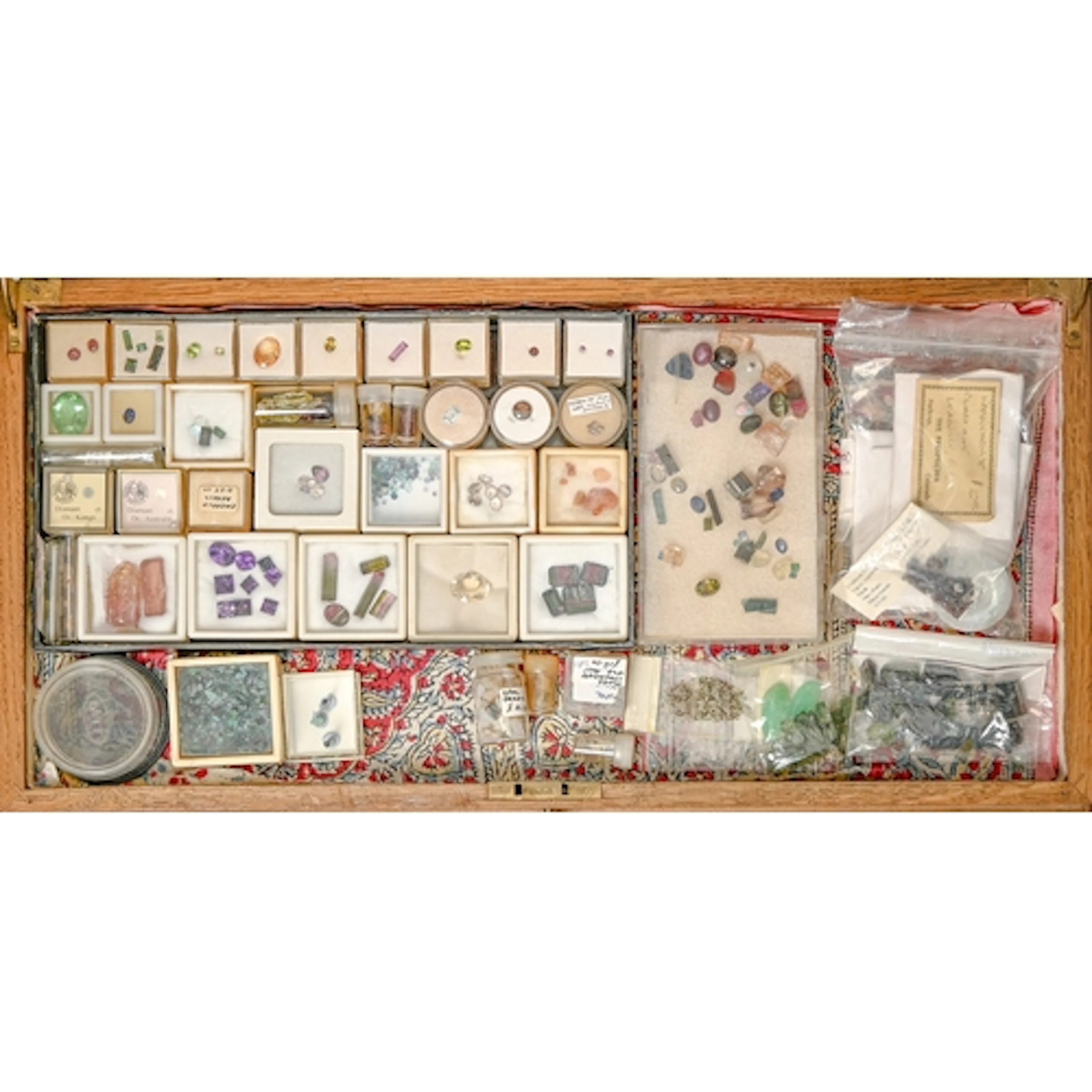 Gemology. Unmounted gemstones, including tourmaline (various...