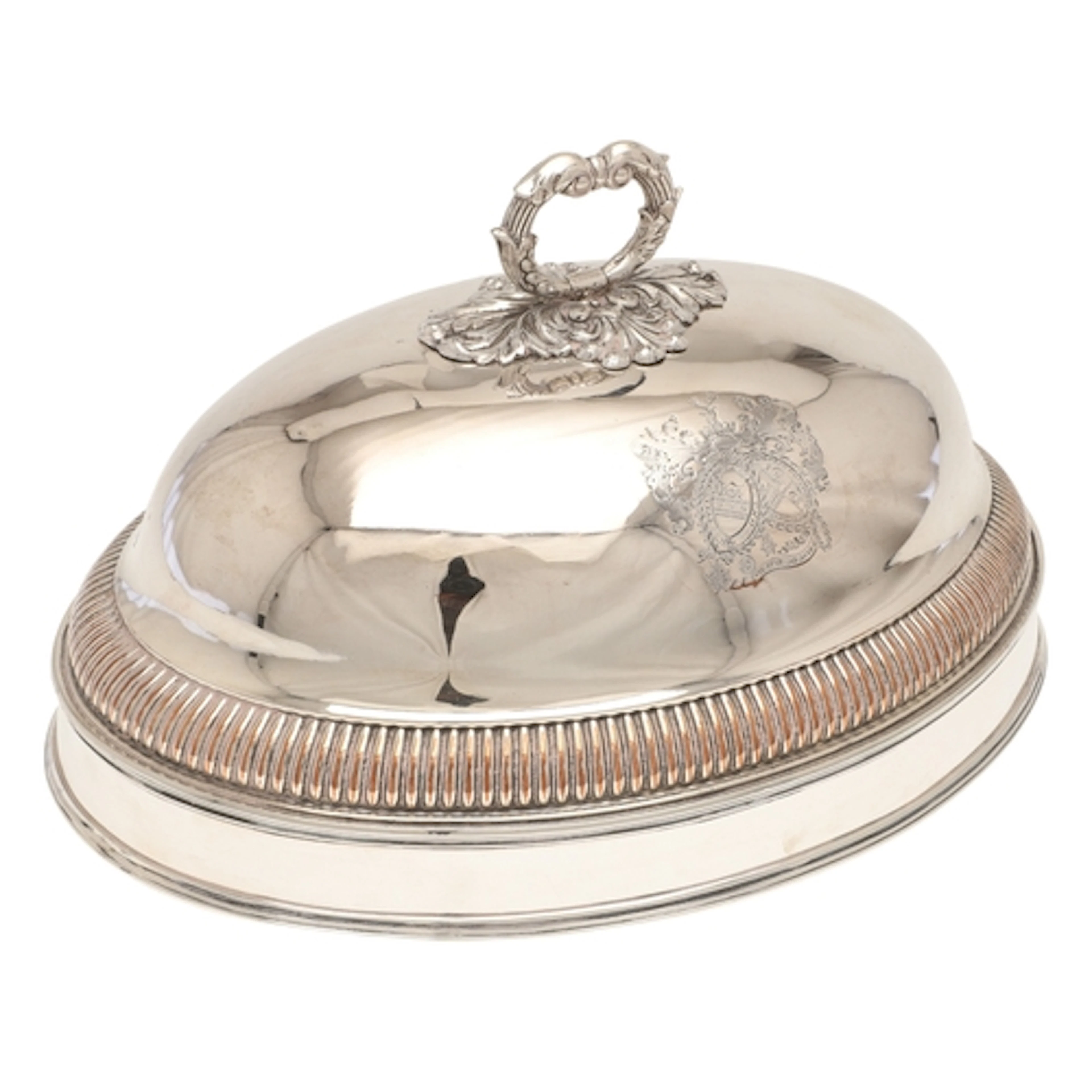 A GEORGE III OLD SHEFFIELD PLATE MEAT-DISH COVER OR CLOCHE, ...