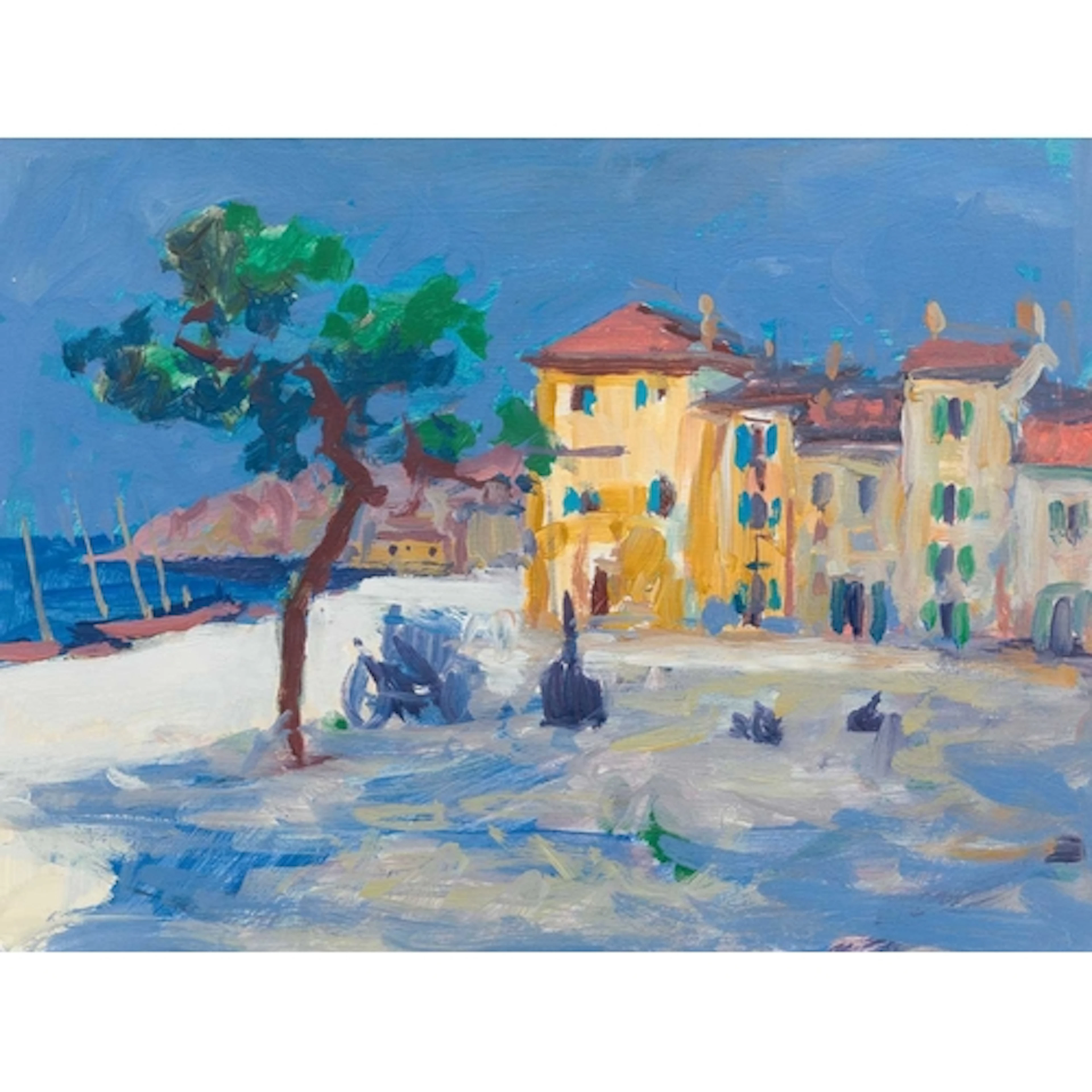 § John MILLER (1931-2002) Houses in Majorca Gouache, stamp s...