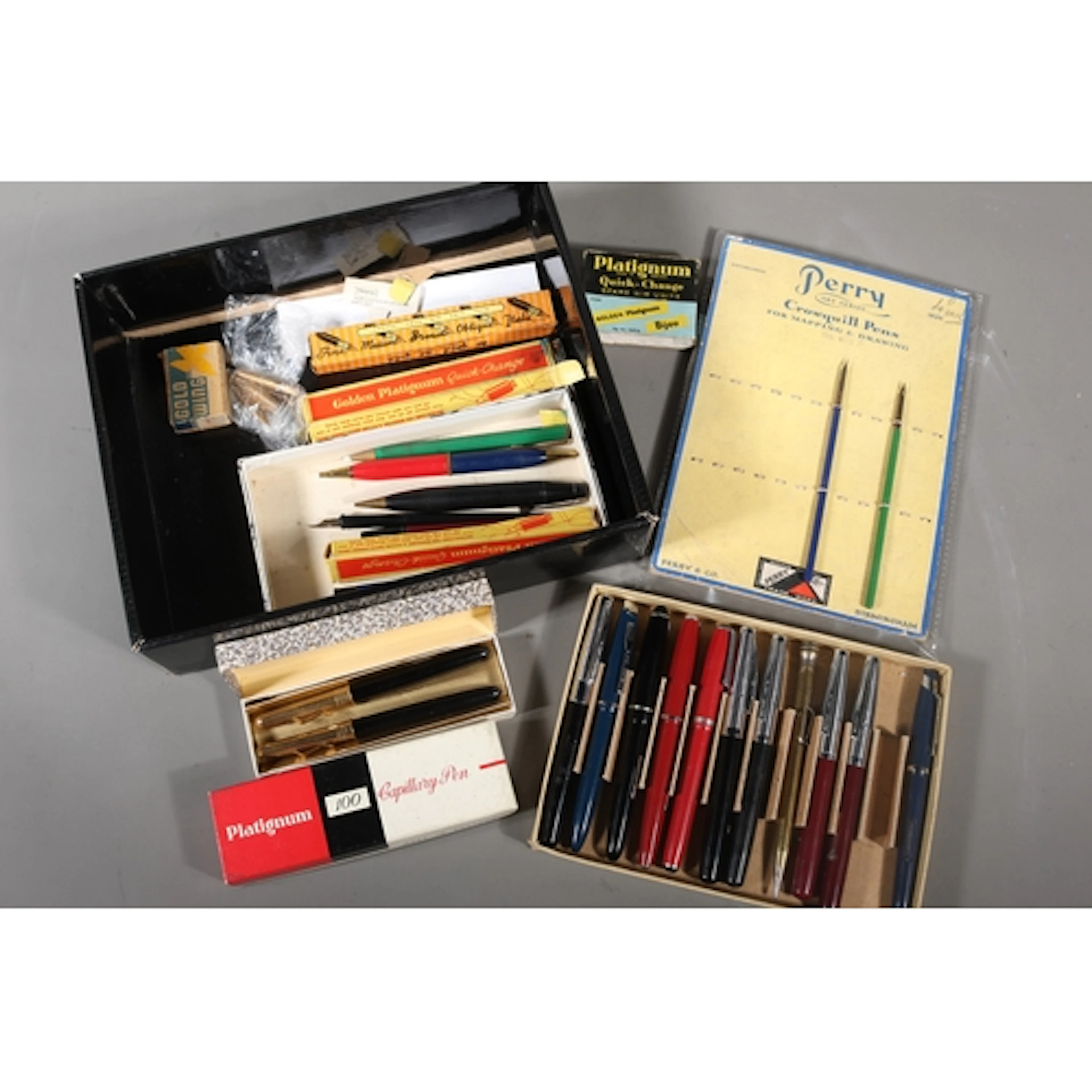 Fountain pens to include Platinum, Scripto, Esterbrook, Two ...