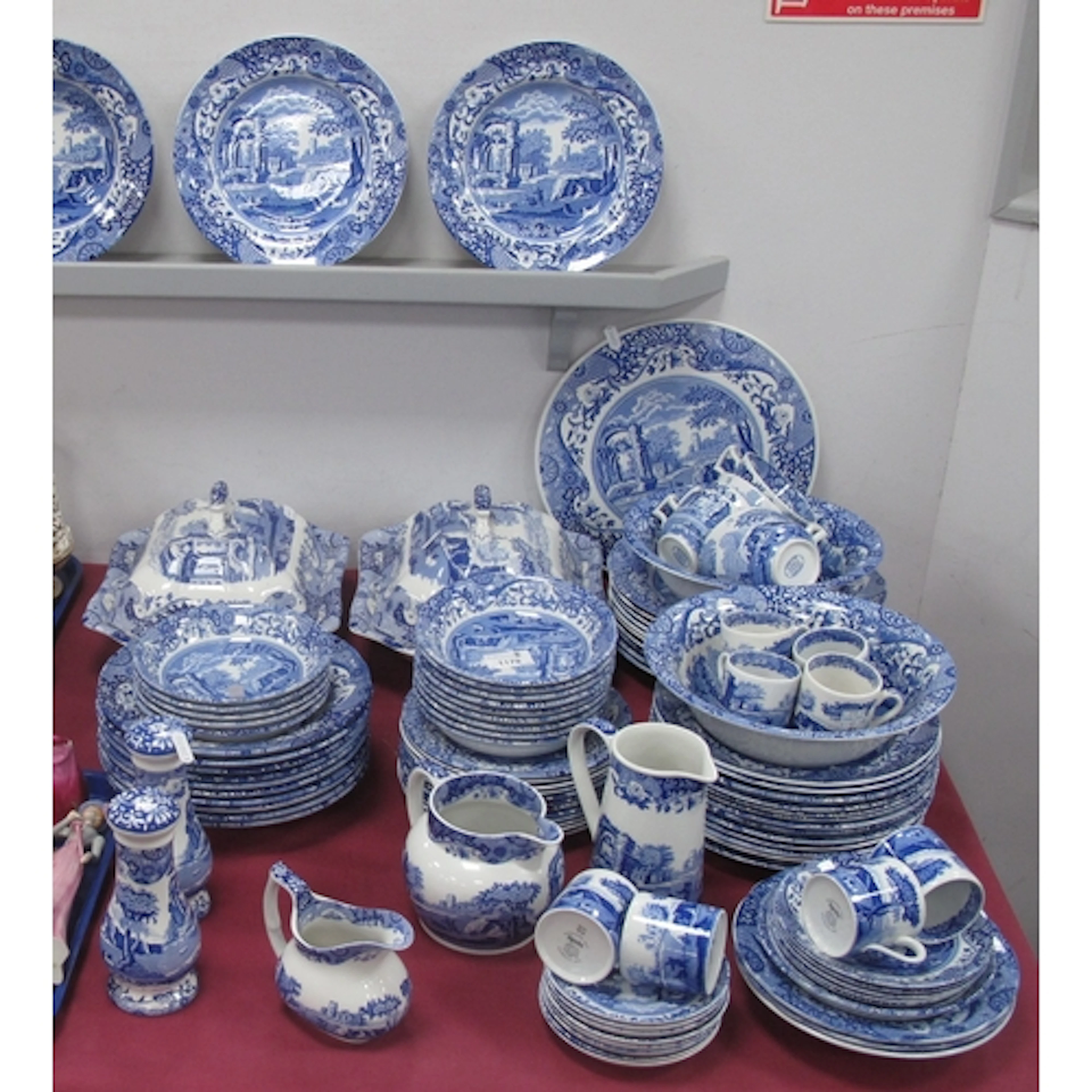 Italian Spode Blue & White Table Pottery, of approximately 1...