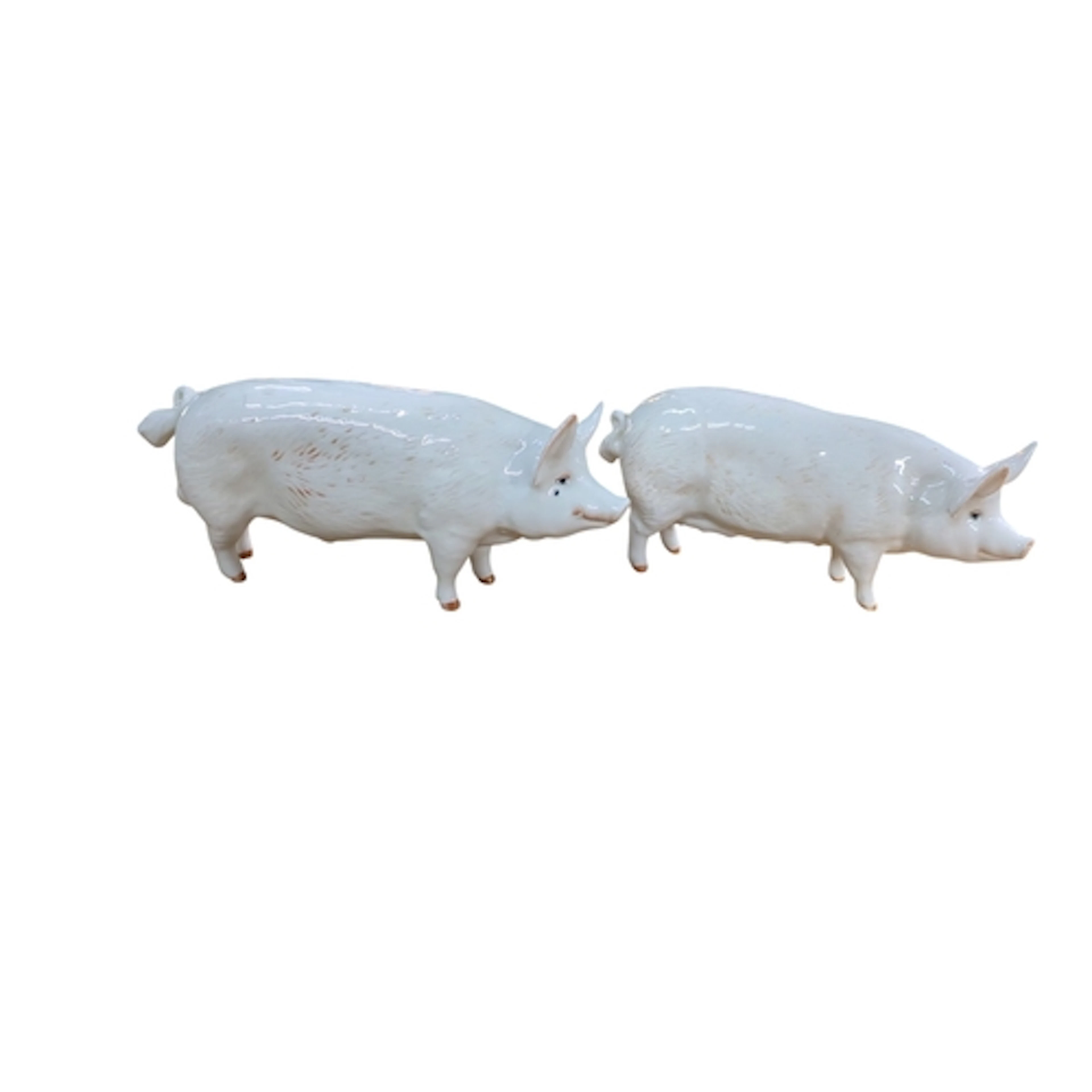 A pair of Beswick glazed ceramic pig figures, ‘Ch. Wall Cham...