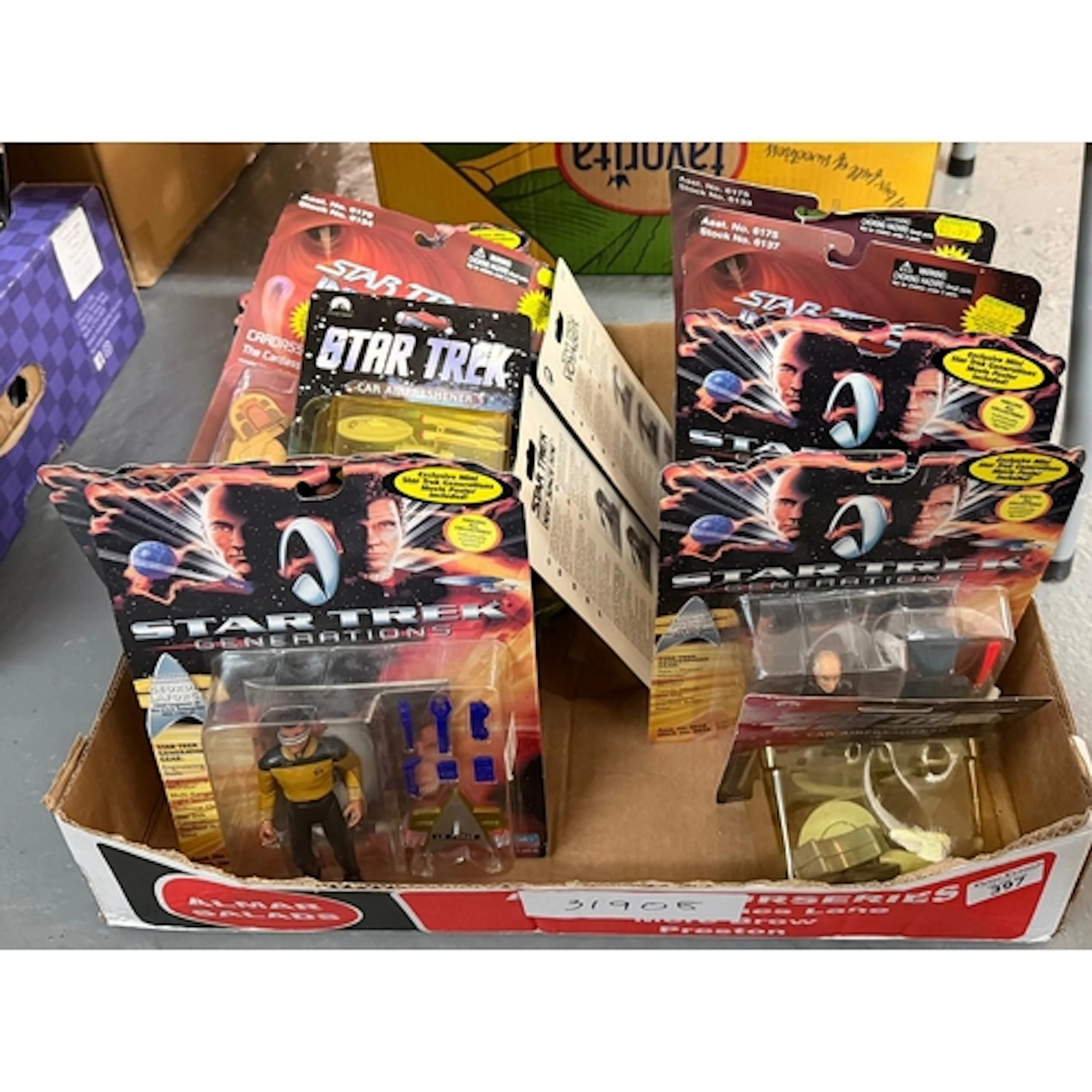 Box of Star Trek figures and similar in original packaging t...